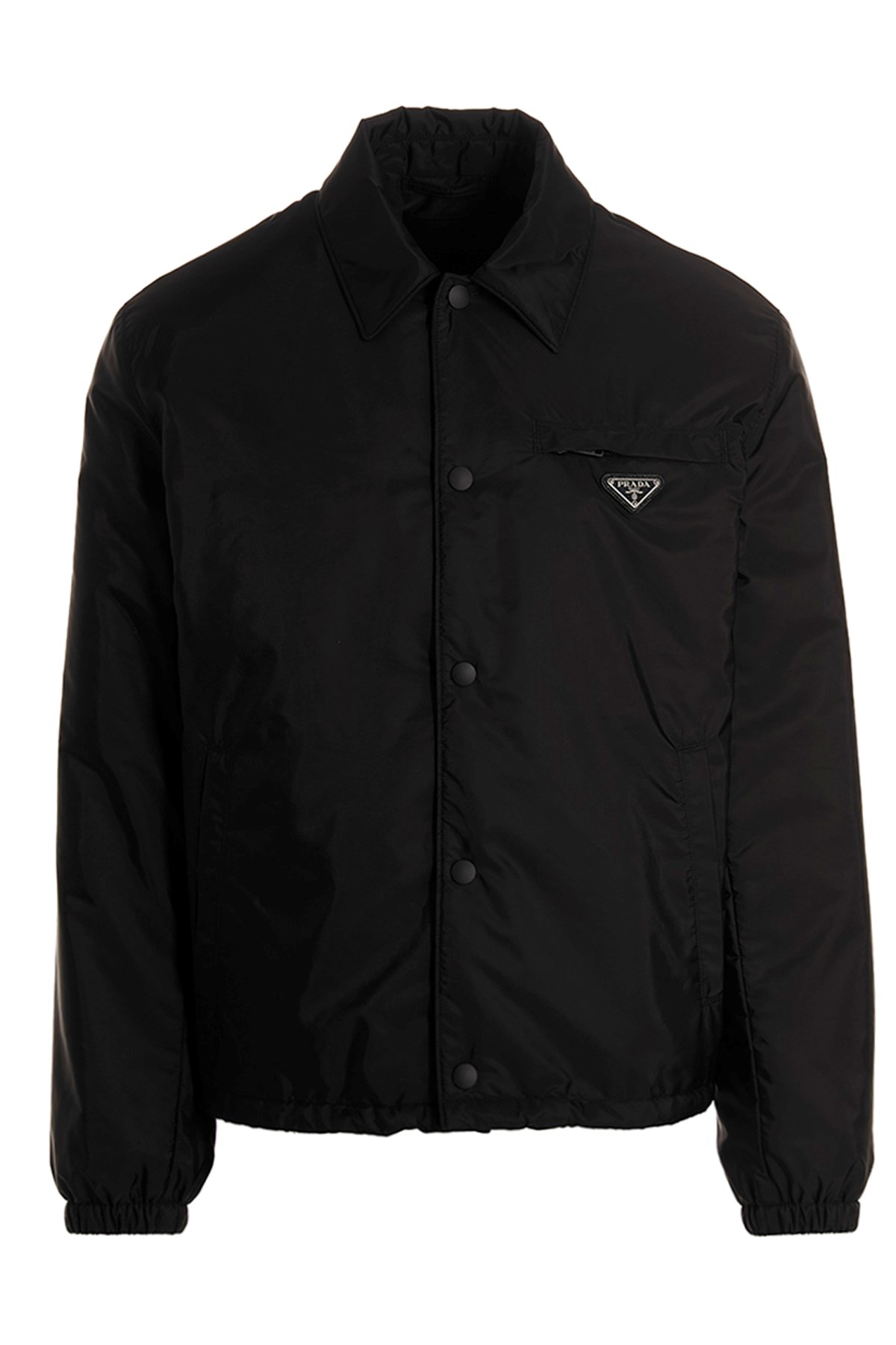 Prada Triangle Logo Re-nylon Padded Jacket In Animal Print