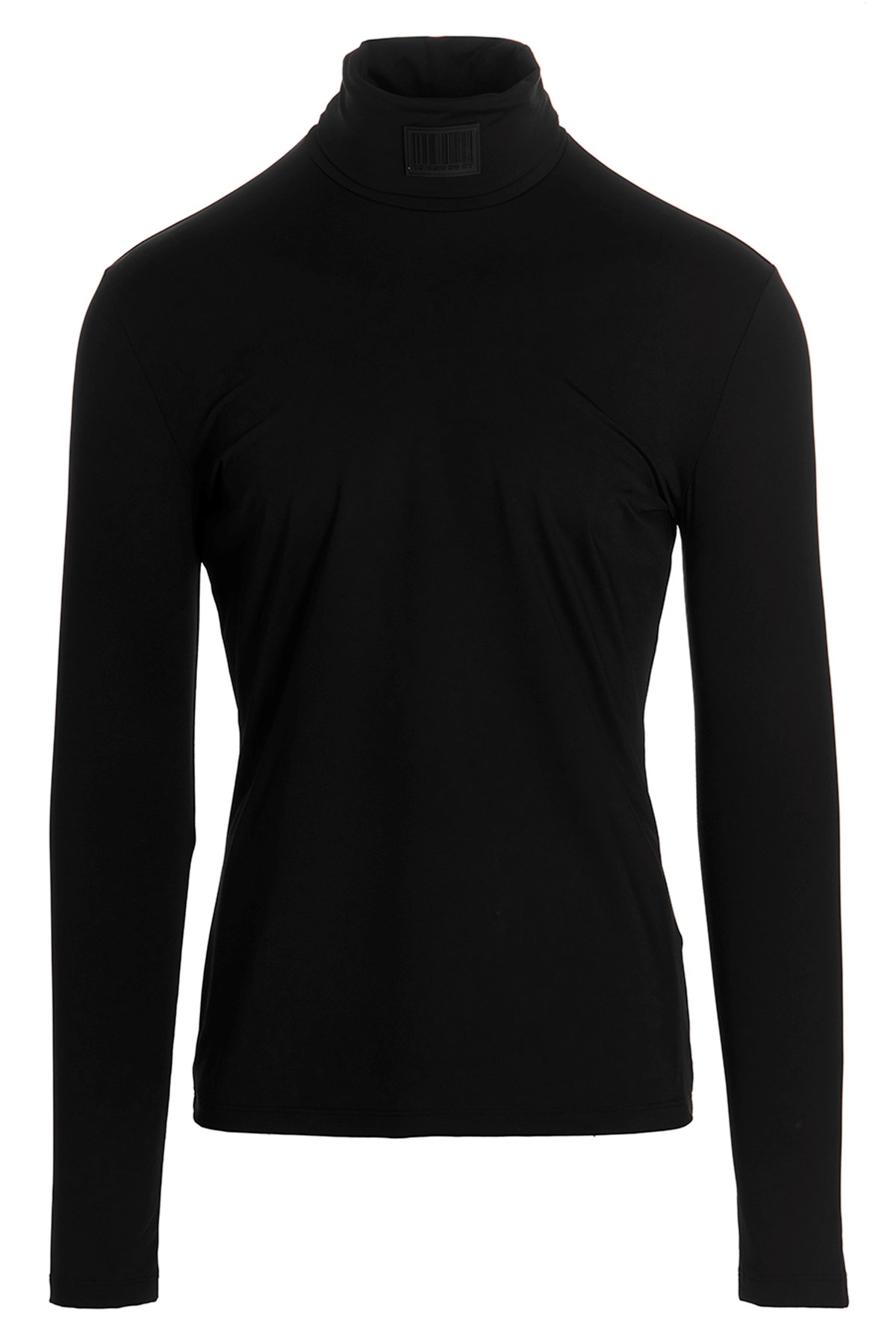 Vtmnts Turtleneck Logo Sweater In Slim Fit In Black