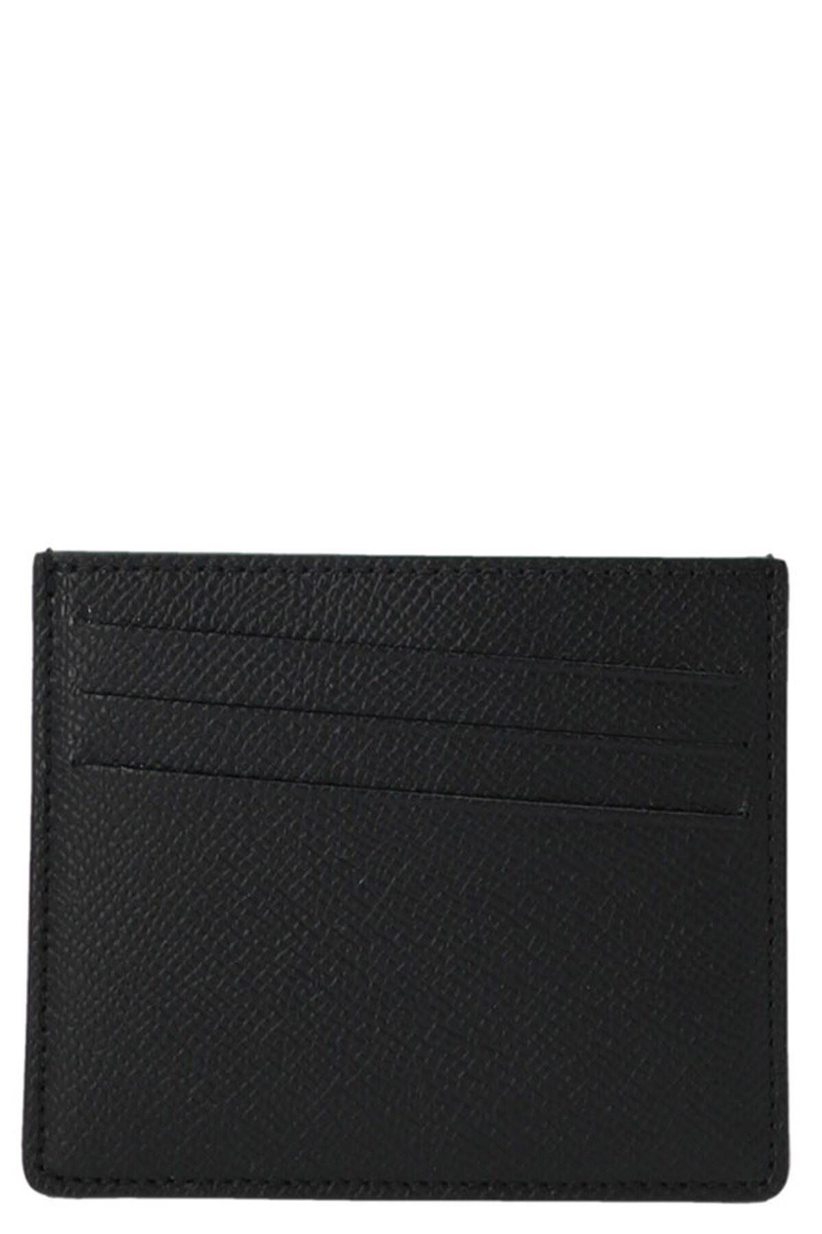Maison Margiela Four Stitches Leather Card Holder In Black
