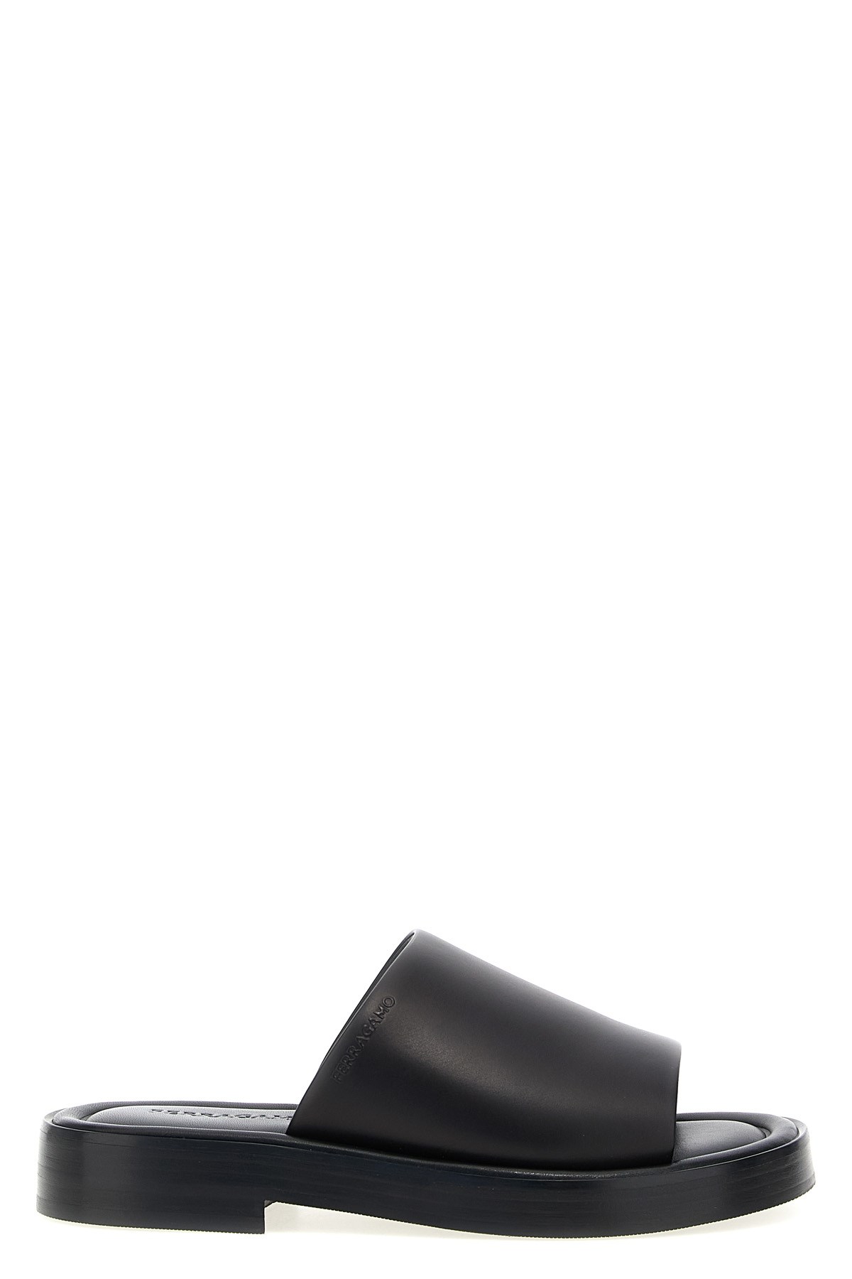 Ferragamo Crossover-strap Leather Slides