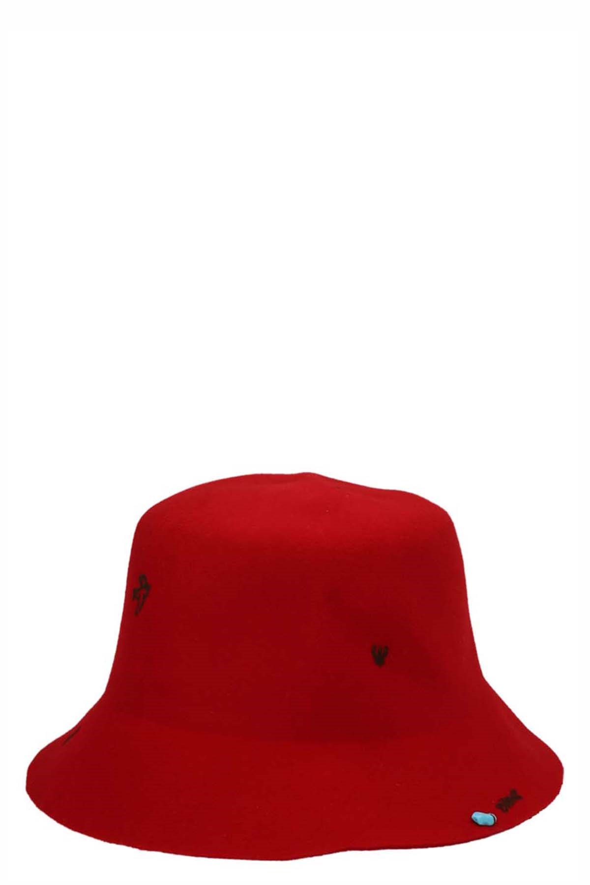 Superduper Red Felt Freya Bucket Hat