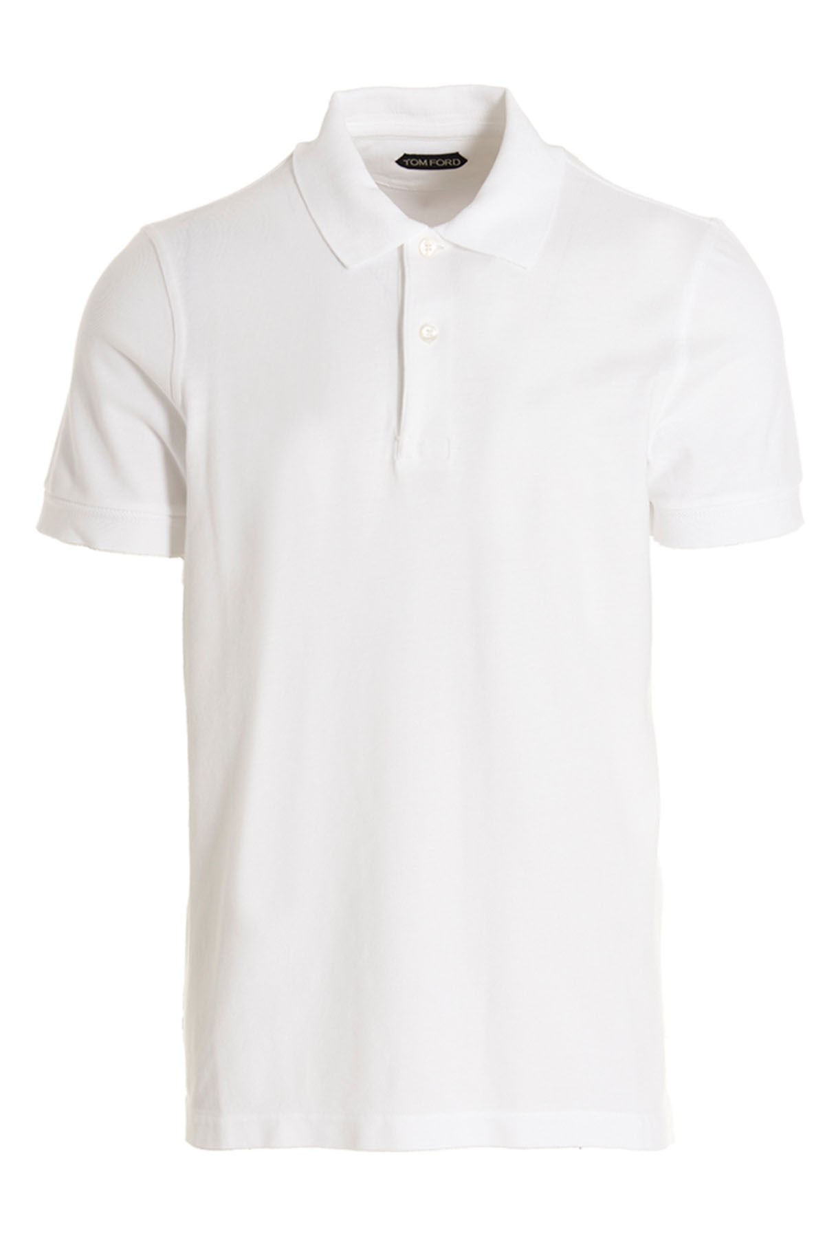 Tom Ford White Polo Shirt With Classic Collar In Cotton Blend Man