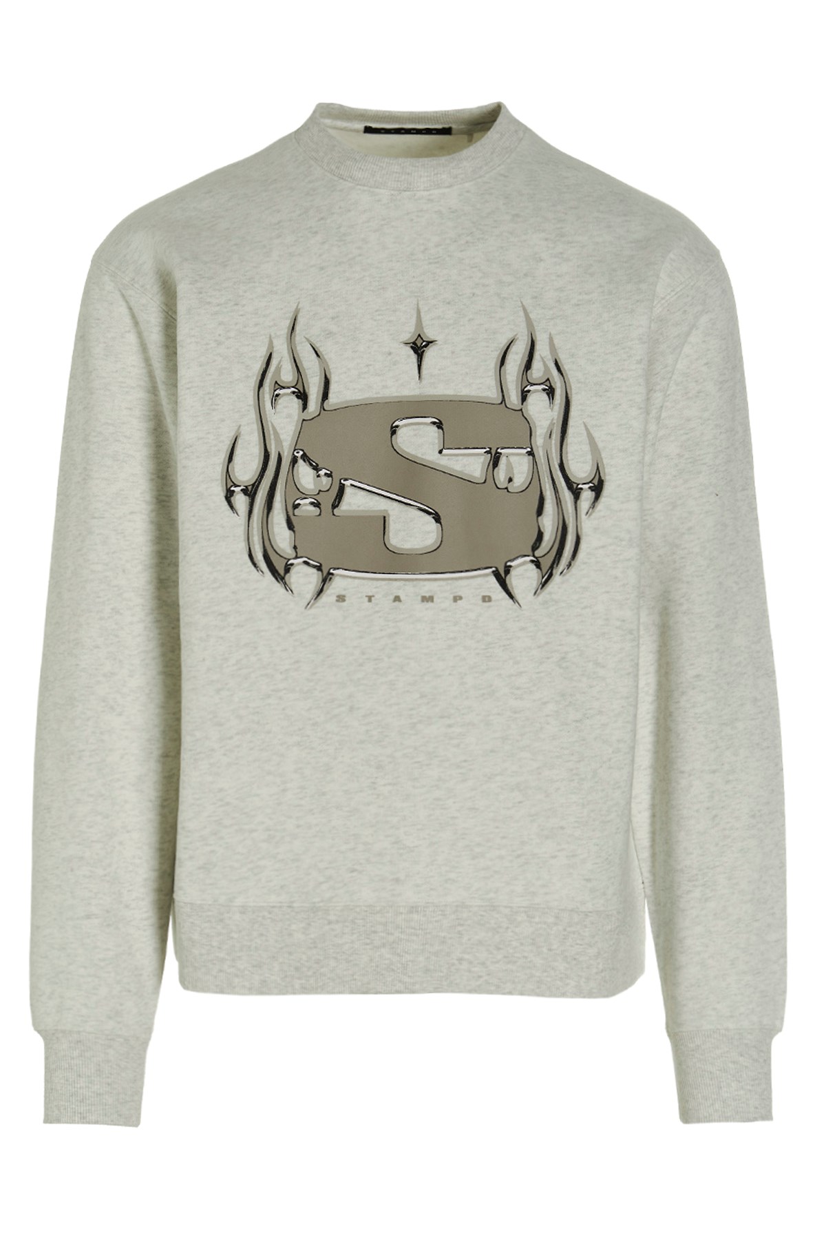Stampd Grey Chrome Flame Sweatshirt