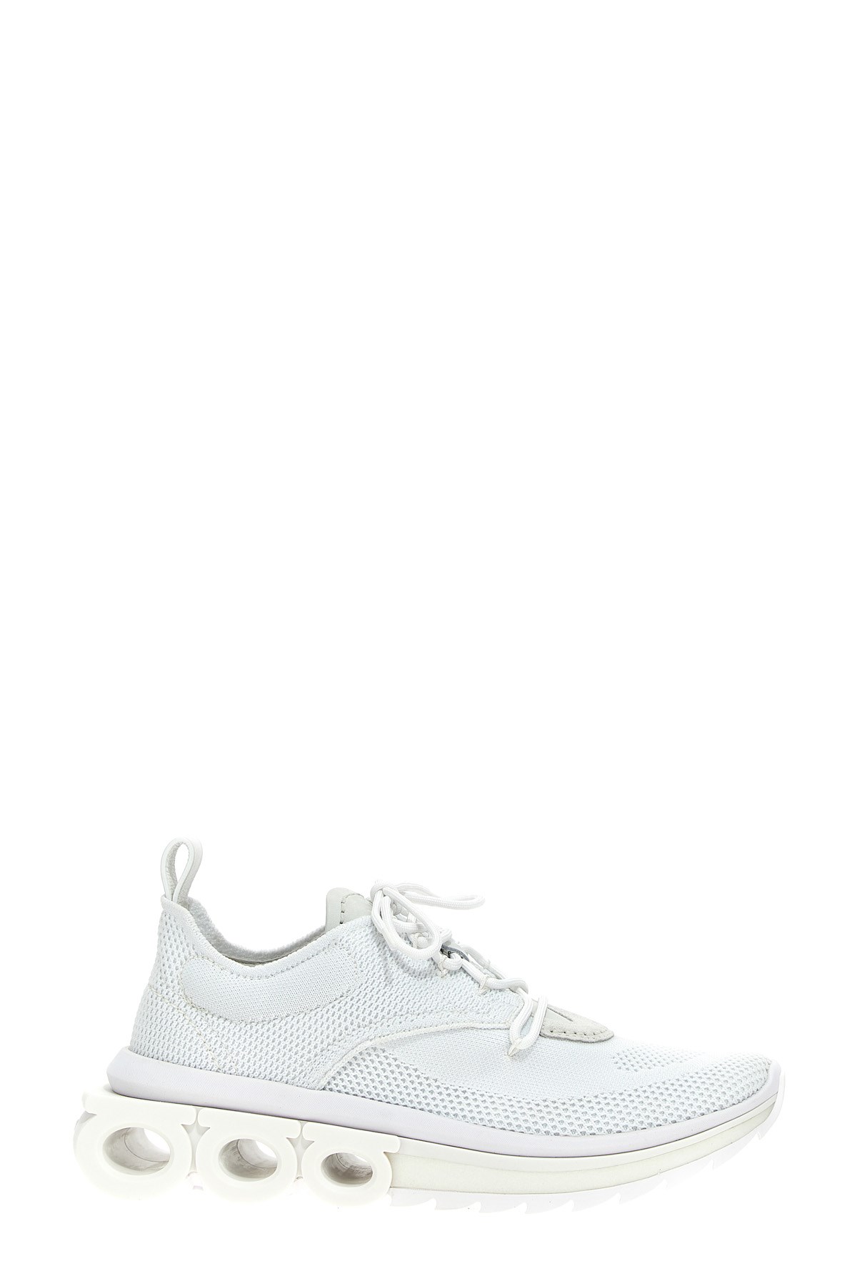Ferragamo Nima Leather-trimmed Mesh Sneakers In White