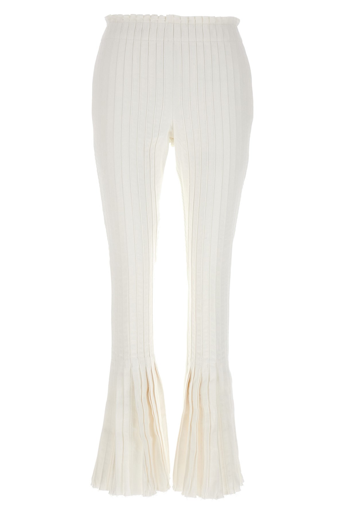 パンツ sacai Ribbed pleated pants Sacai Ribbed Pleated Pants In White | ModeSens