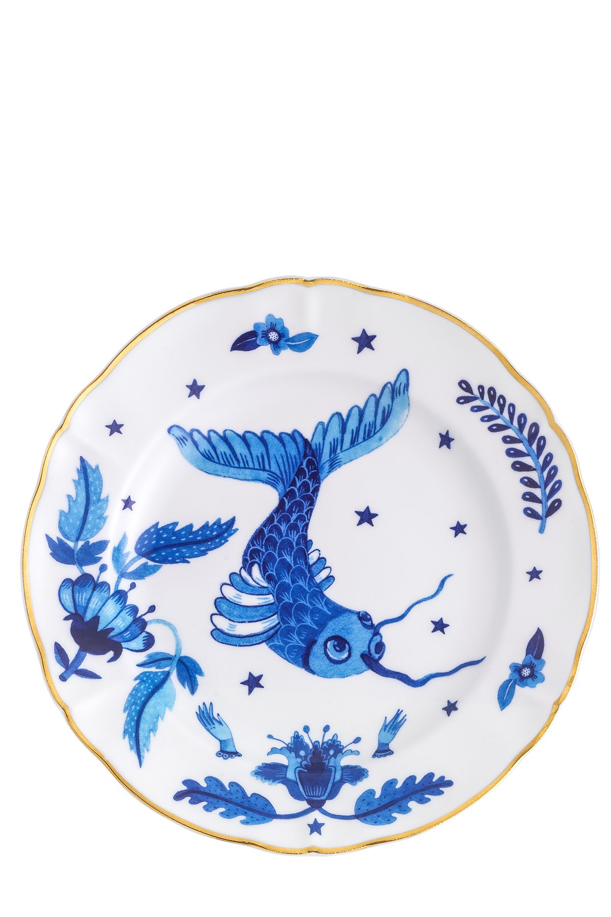Bitossi 'blue Fish' Fruit Plate ⌀ 20,5 Cm In Blue