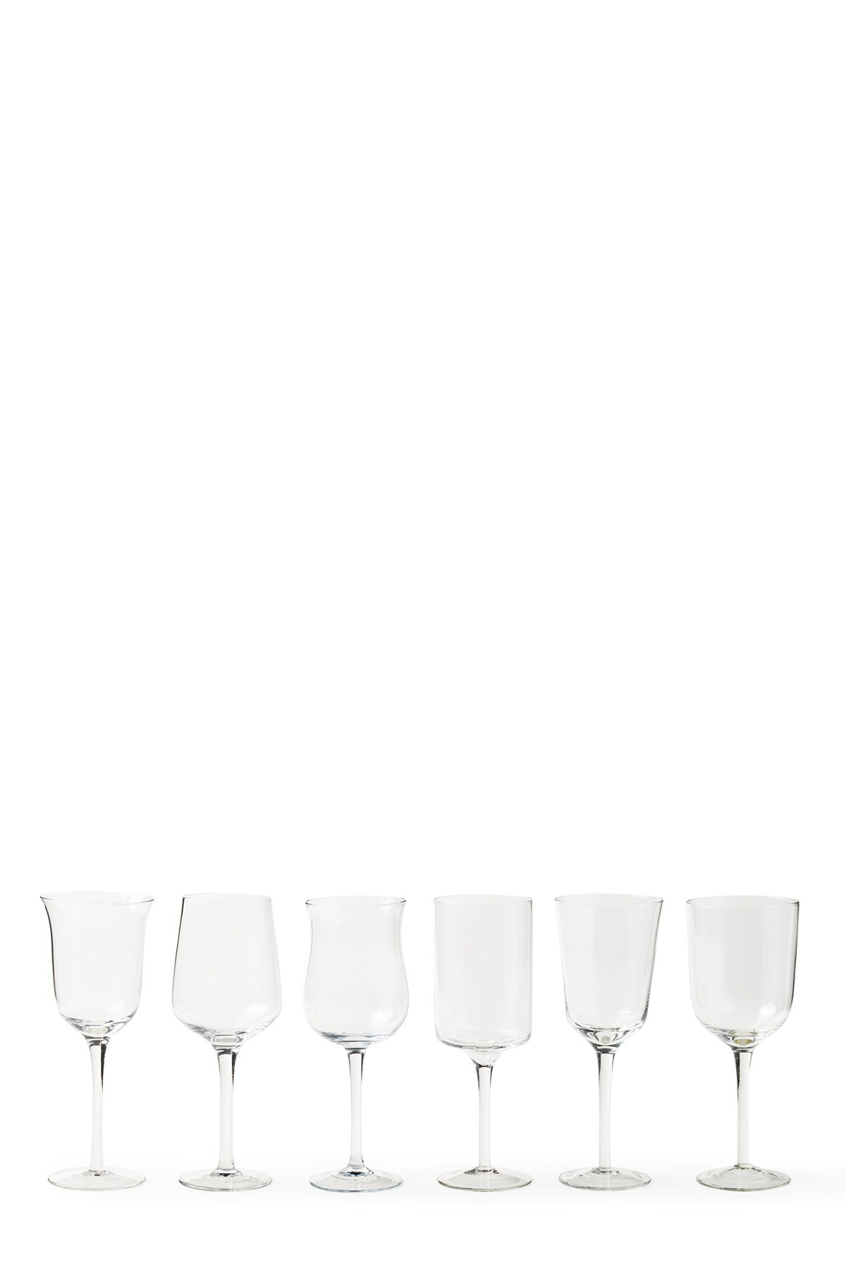 Bitossi Set 6 Calici Assorted Shapes In Transparent