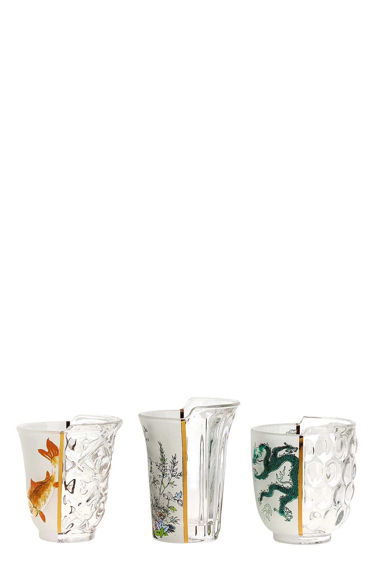 Seletti Set 3 Bicchieri 'hybrid Aglaura'  X Ctrlzak In White