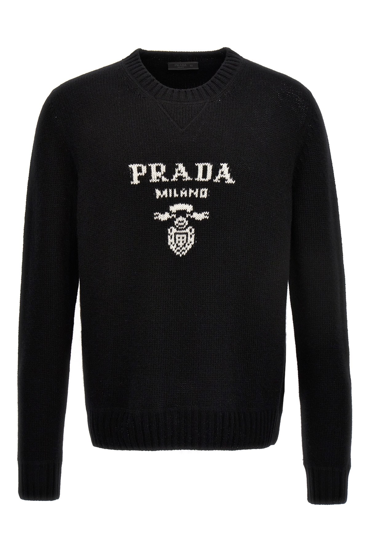 Prada Logo Intarsia Sweater In Multi