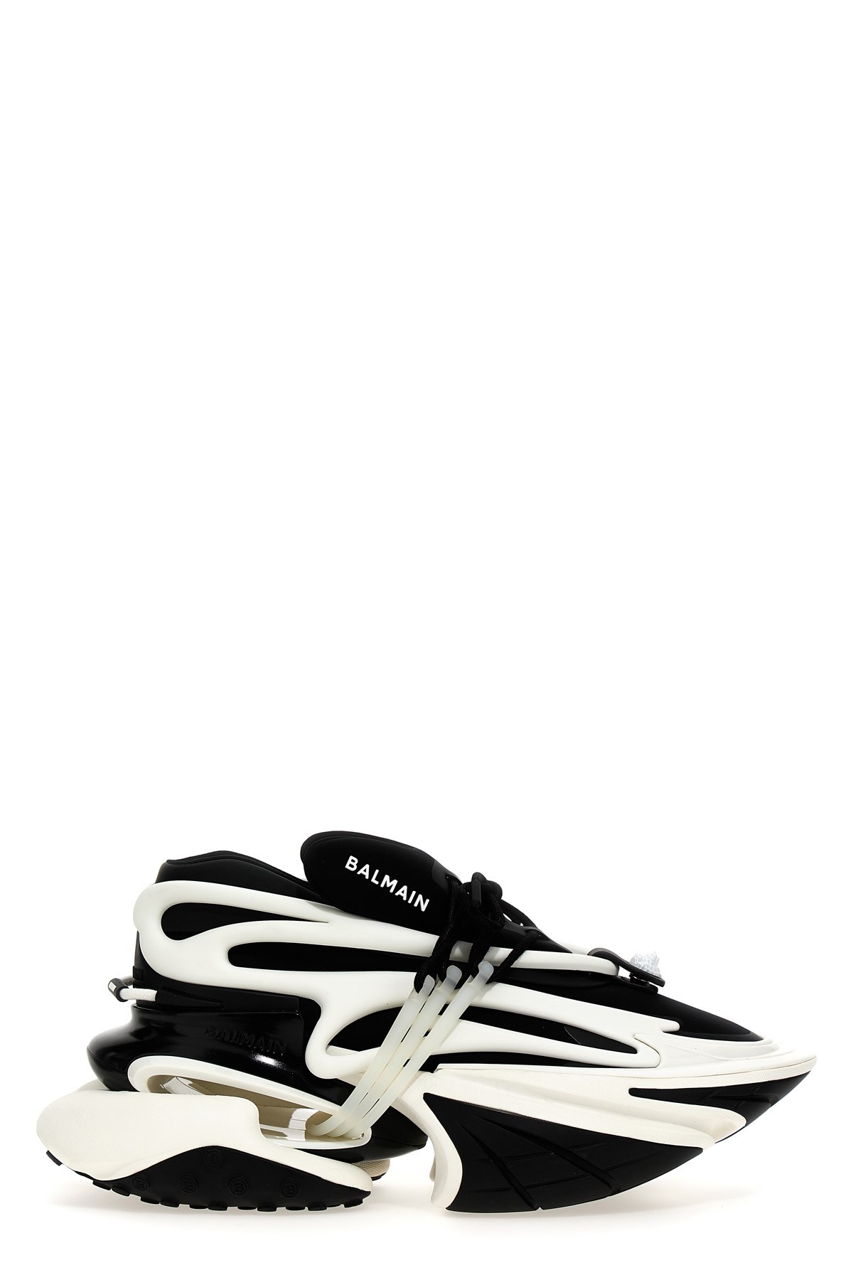 Balmain Unicorn Low Sneakers - Leather - Black In White