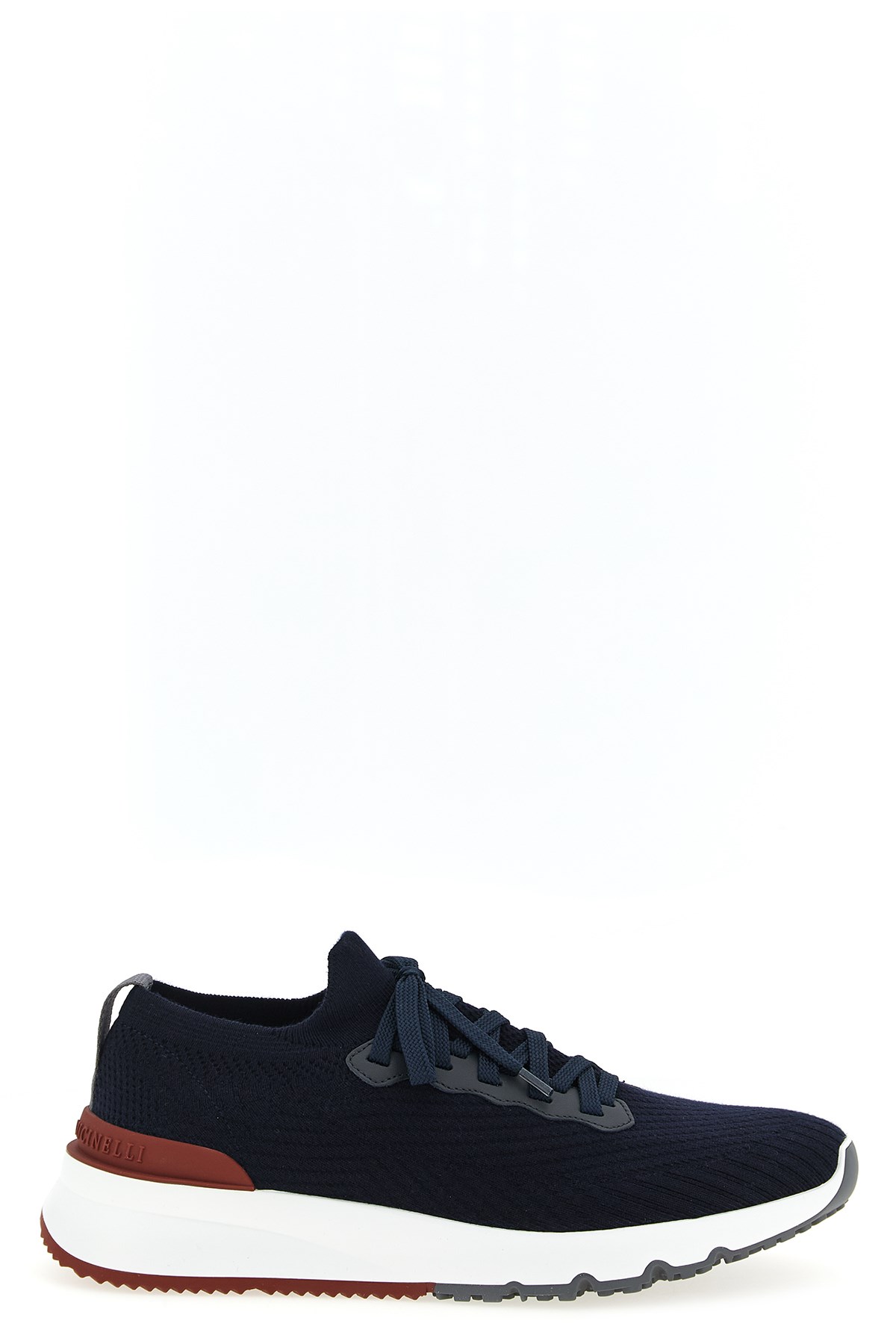 Brunello Cucinelli Gros Grain Logo Blue Sneakers In Blue