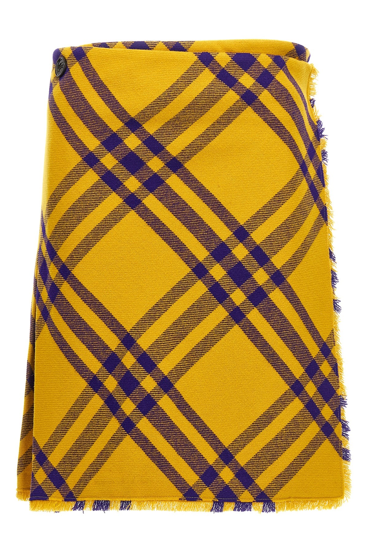 Burberry Check Fringed-edge Kilt Wrap Skirt