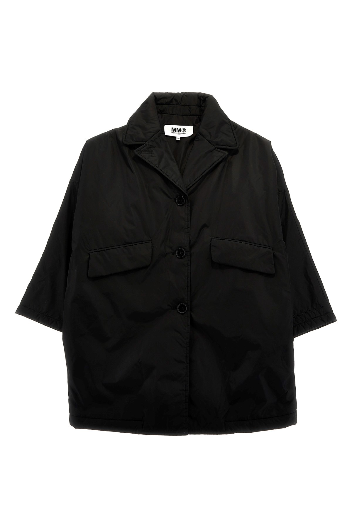 Mm6 Maison Margiela Technical Fabric Coat In Black