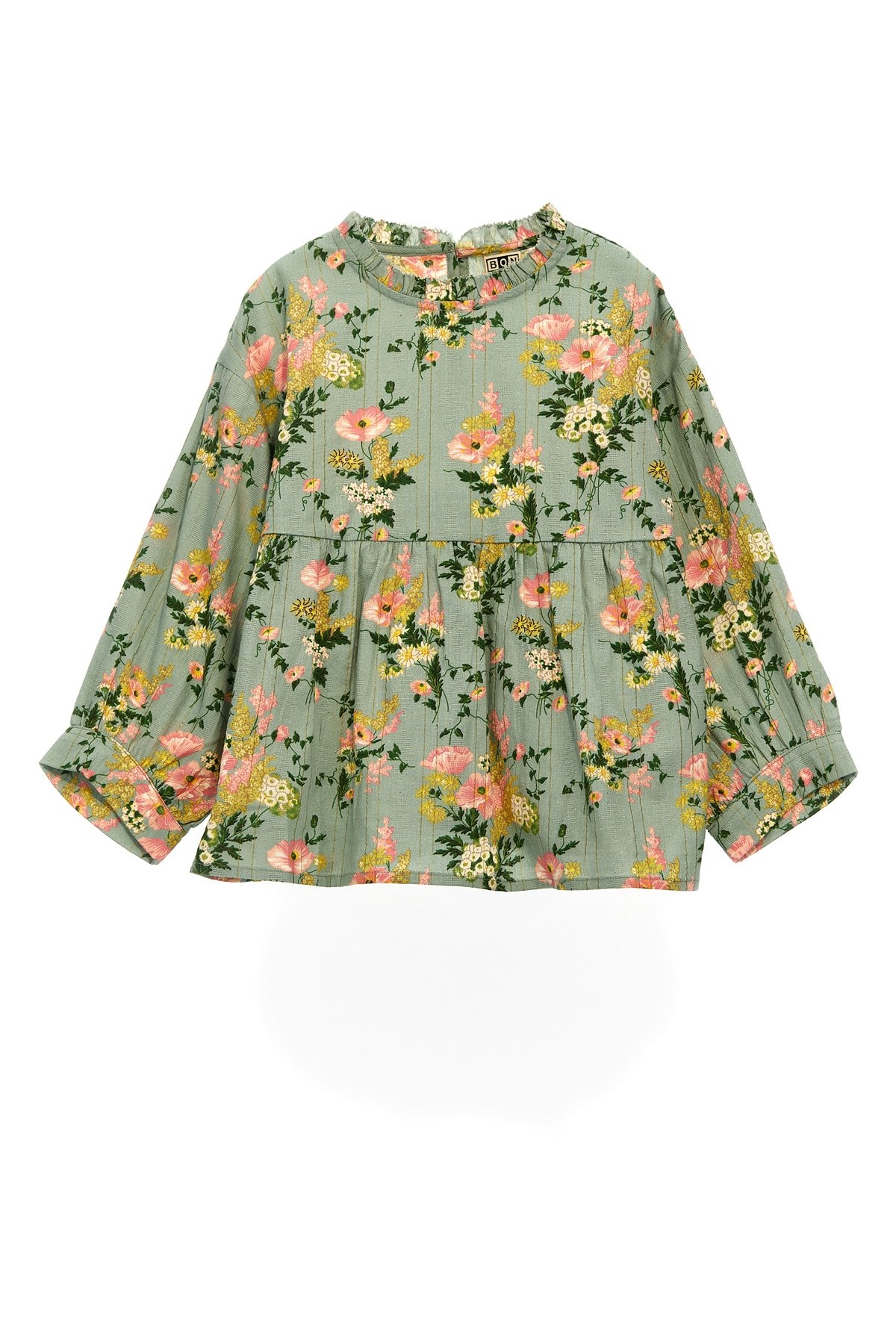Bonton Floral Blouse In Green