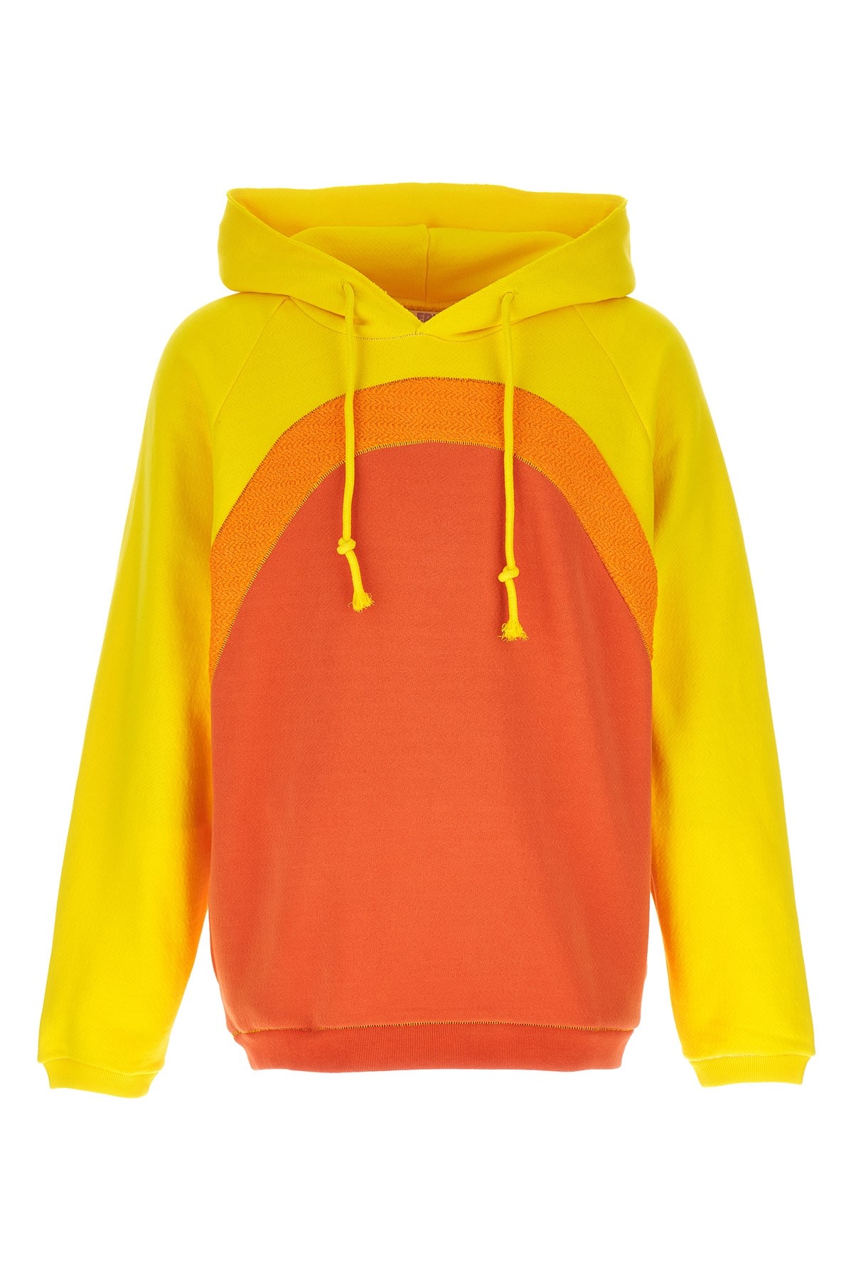 Erl Patchwork Hoodie Sweatshirt In Yellow