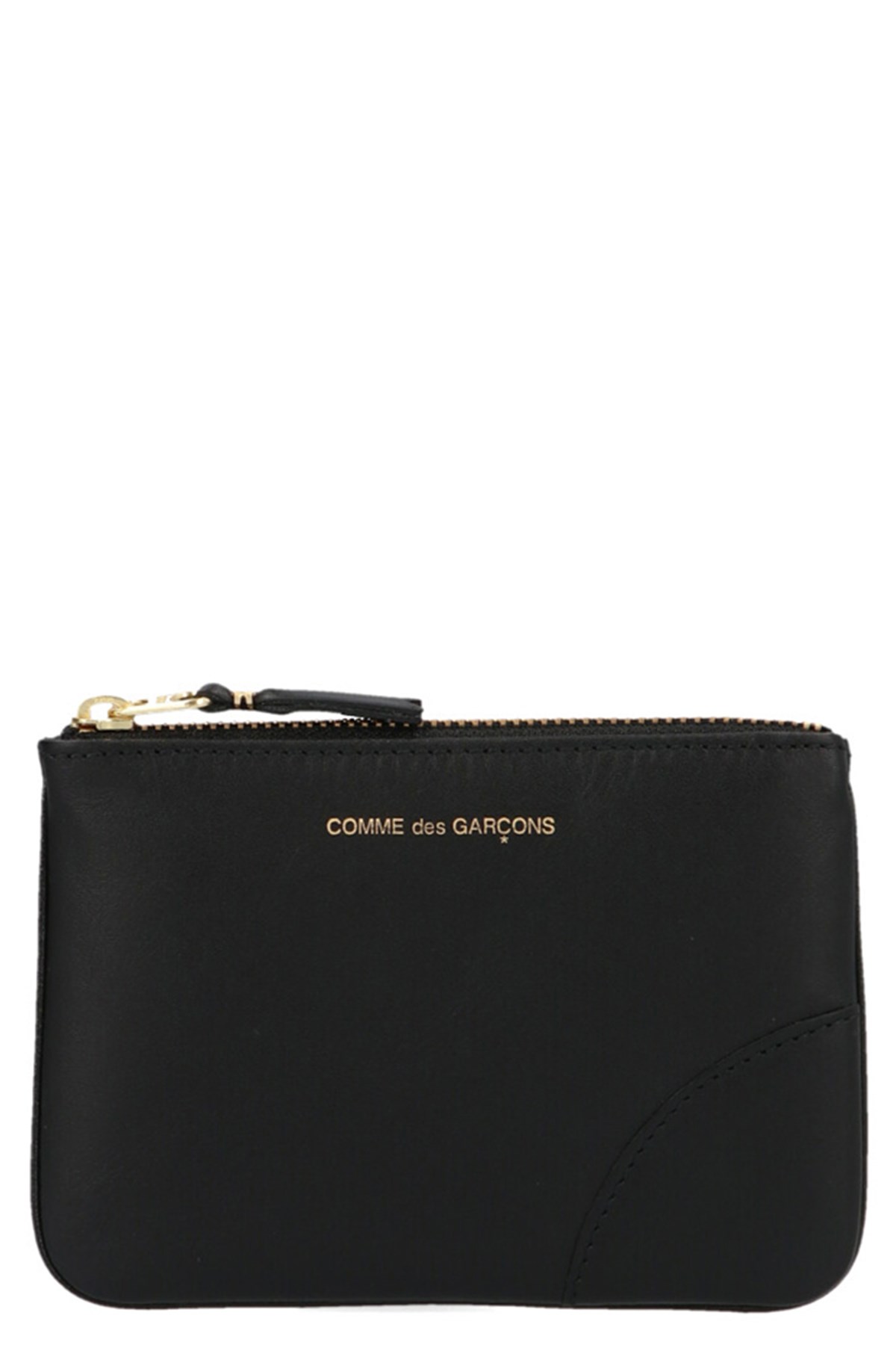 Comme Des Garçons Logo Print Wallet In Black