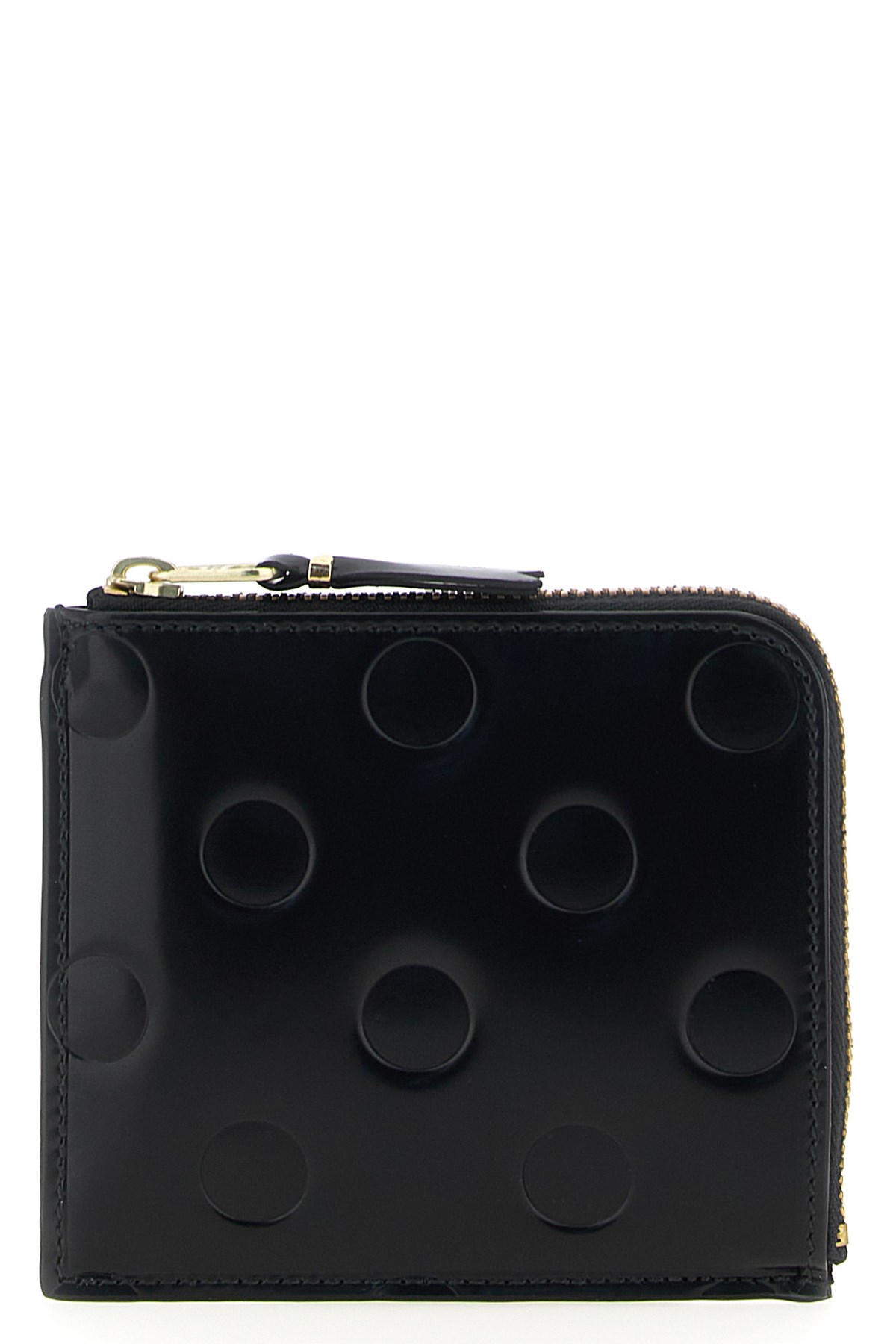 Comme Des Garçons Polka-dot Embossed Wallet In Black