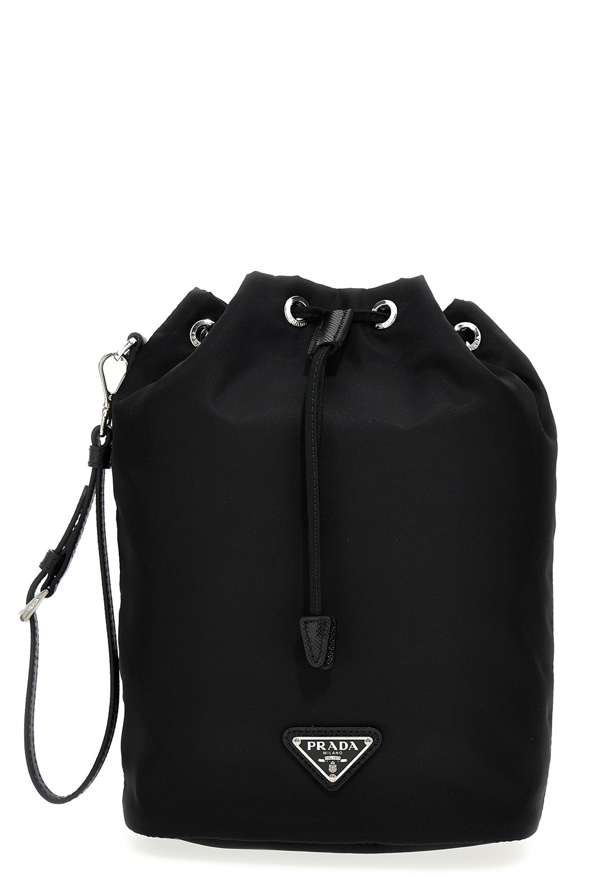 Prada Re-nylon Bucket Bag In Black