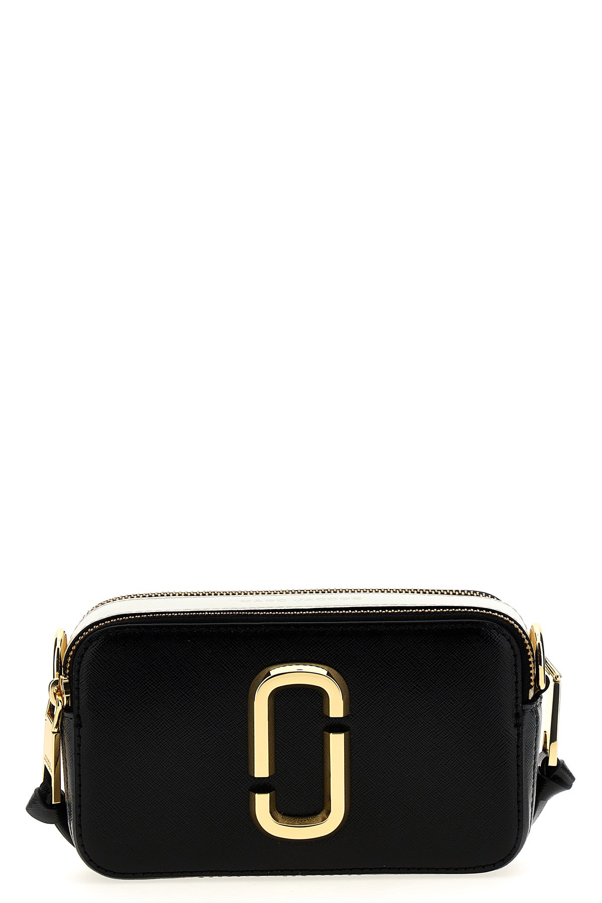 Marc Jacobs Black And White Leather The Snapshot Crossbody Bag