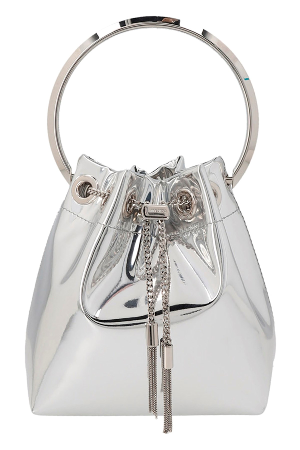 Jimmy Choo Bon Bon Bucket Bag In Silver
