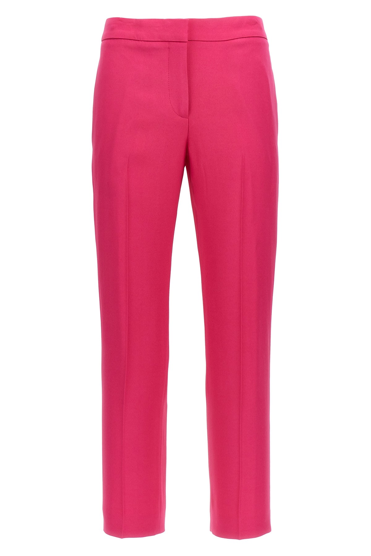 Alexander Mcqueen Fuchsia Cigarette Pants With Welt Pocket In Viscose Blend Woman