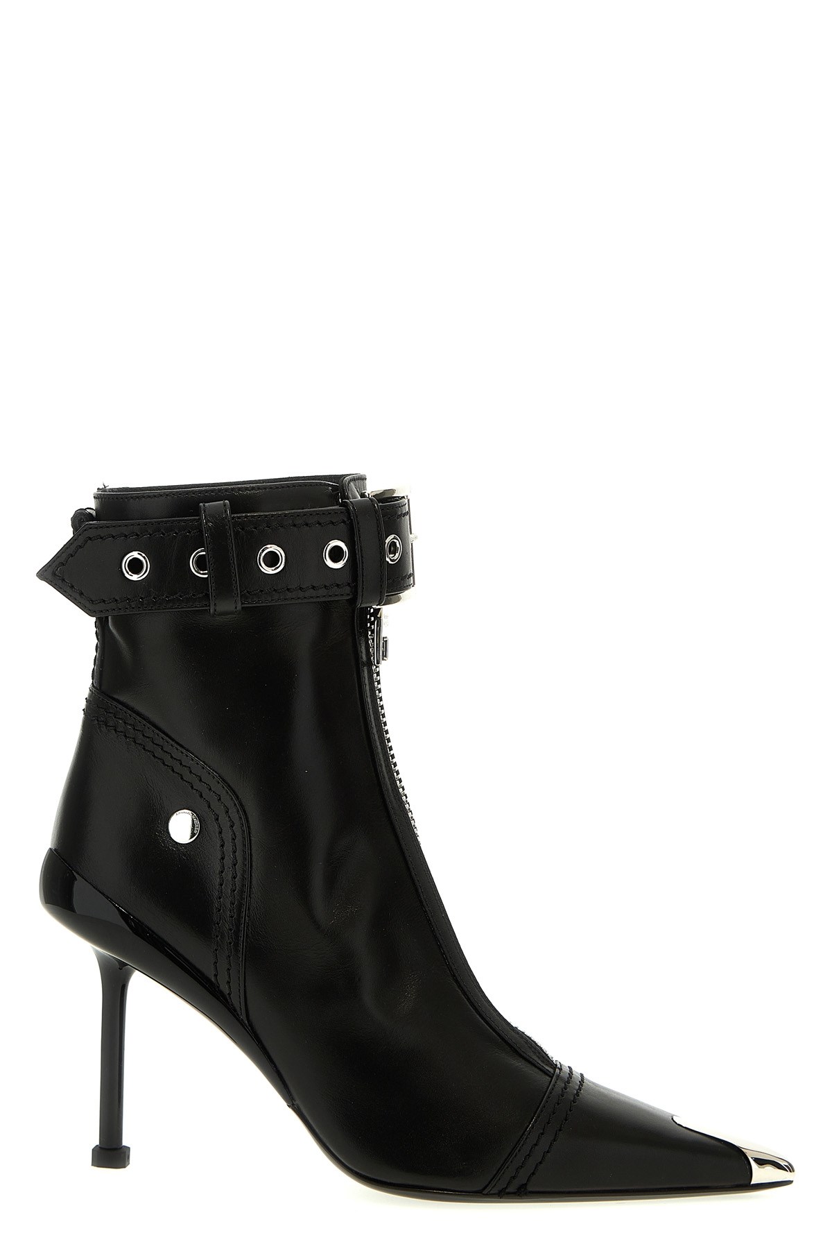Alexander Mcqueen Alexander Mc Queen Black Slash Biker Boot