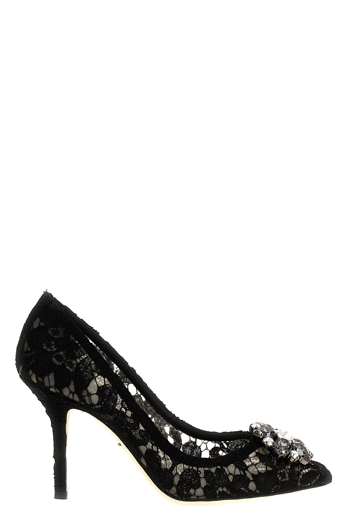 Dolce & Gabbana Bellucci 90 Crystal-embellished Pumps In Taormina Lace In Blue