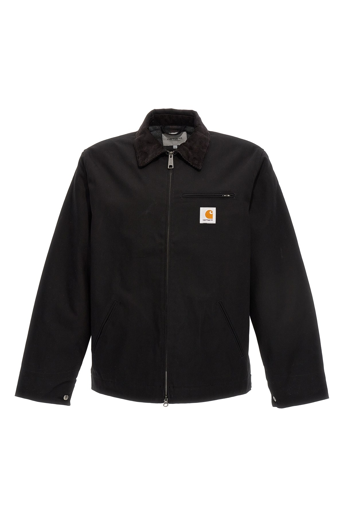 Carhartt Structured Collared Front Pocket Long Sleeve Jacket In Black