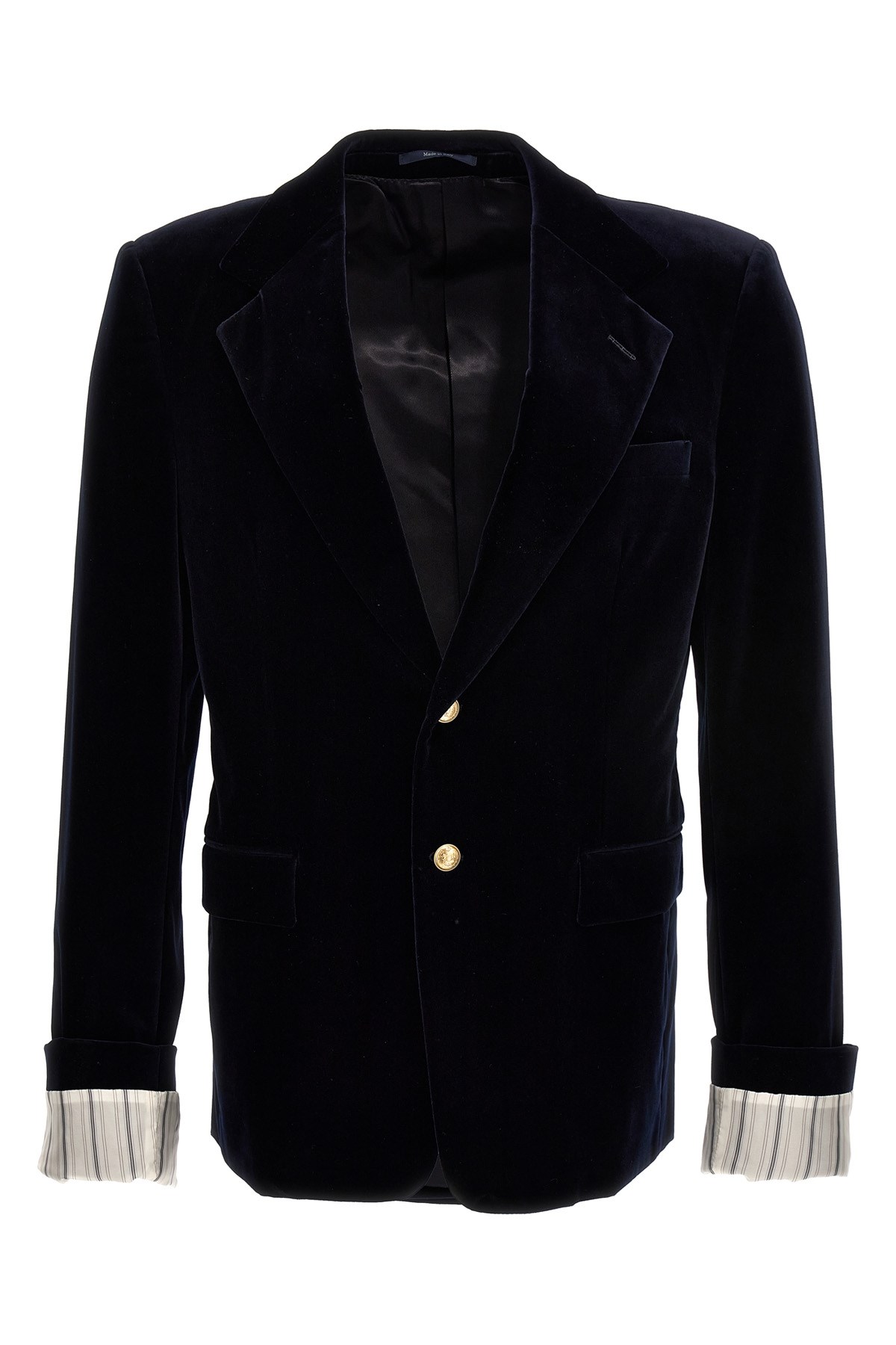 Gucci Navy Blue Detachable-sleeved Single-breasted Jacket For Men In Fw23 In Black