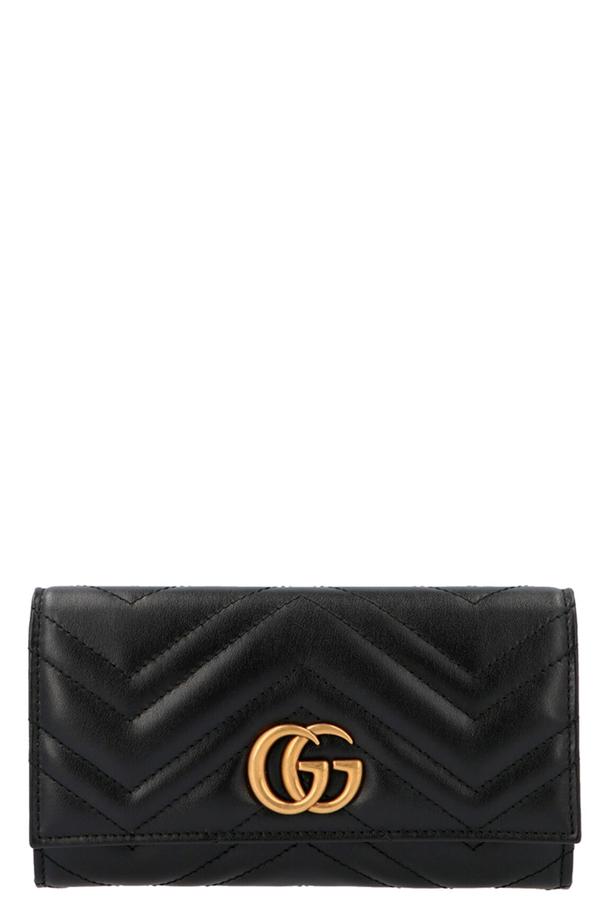 Gucci 'continental Gg Marmont' Wallet In Black