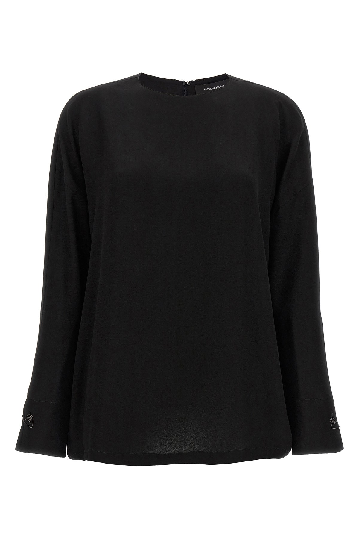 Fabiana Filippi Cufflinks Detail Blouse Shirt And Blouse Black In Black