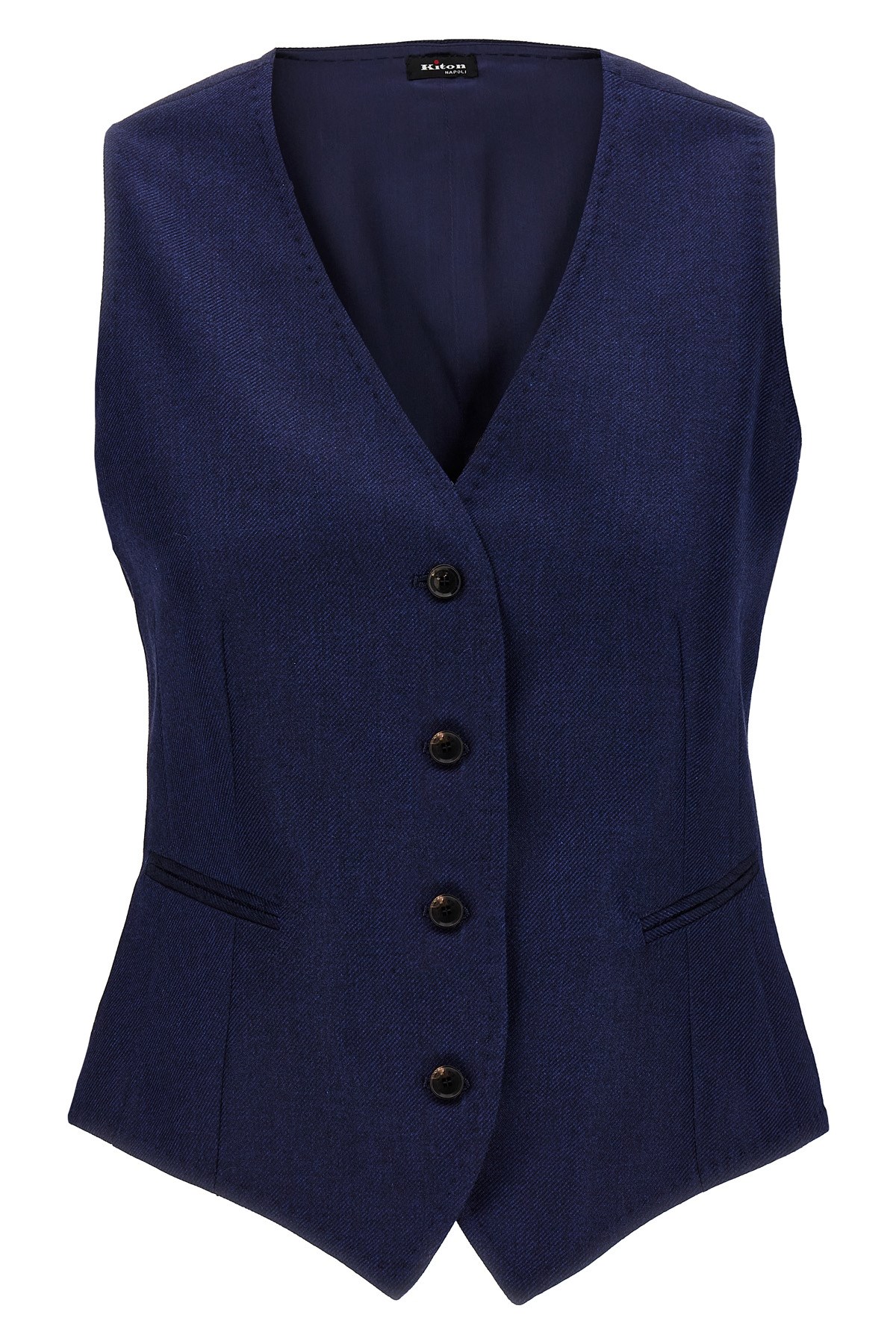 Kiton Silk Cashmere Vest Gilet Blue