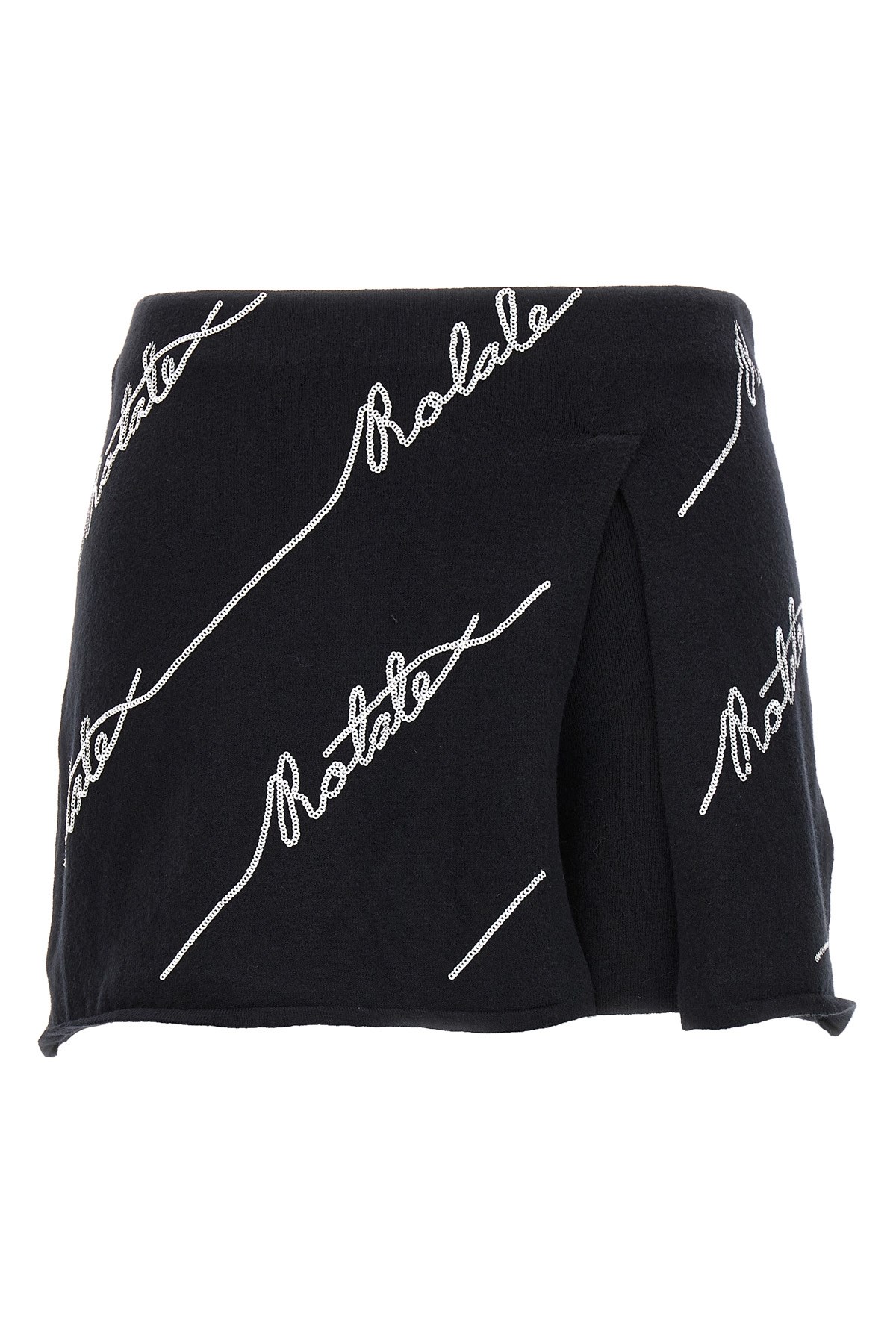 Rotate Birger Christensen Rotate Women Cotton Blend Shorts With Contrasting Logo In Black
