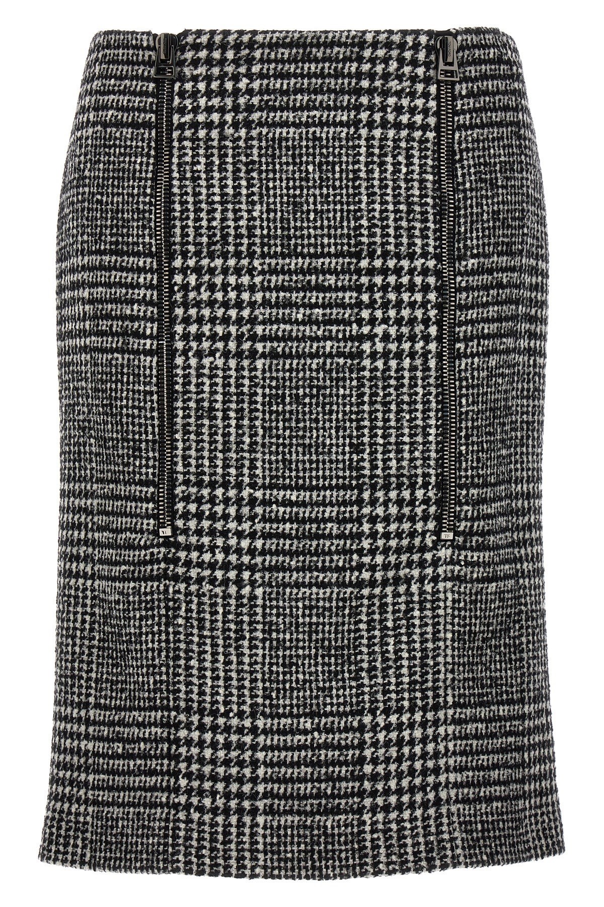 Tom Ford High-waisted Knee-length Fitted Houndstooth Skirt