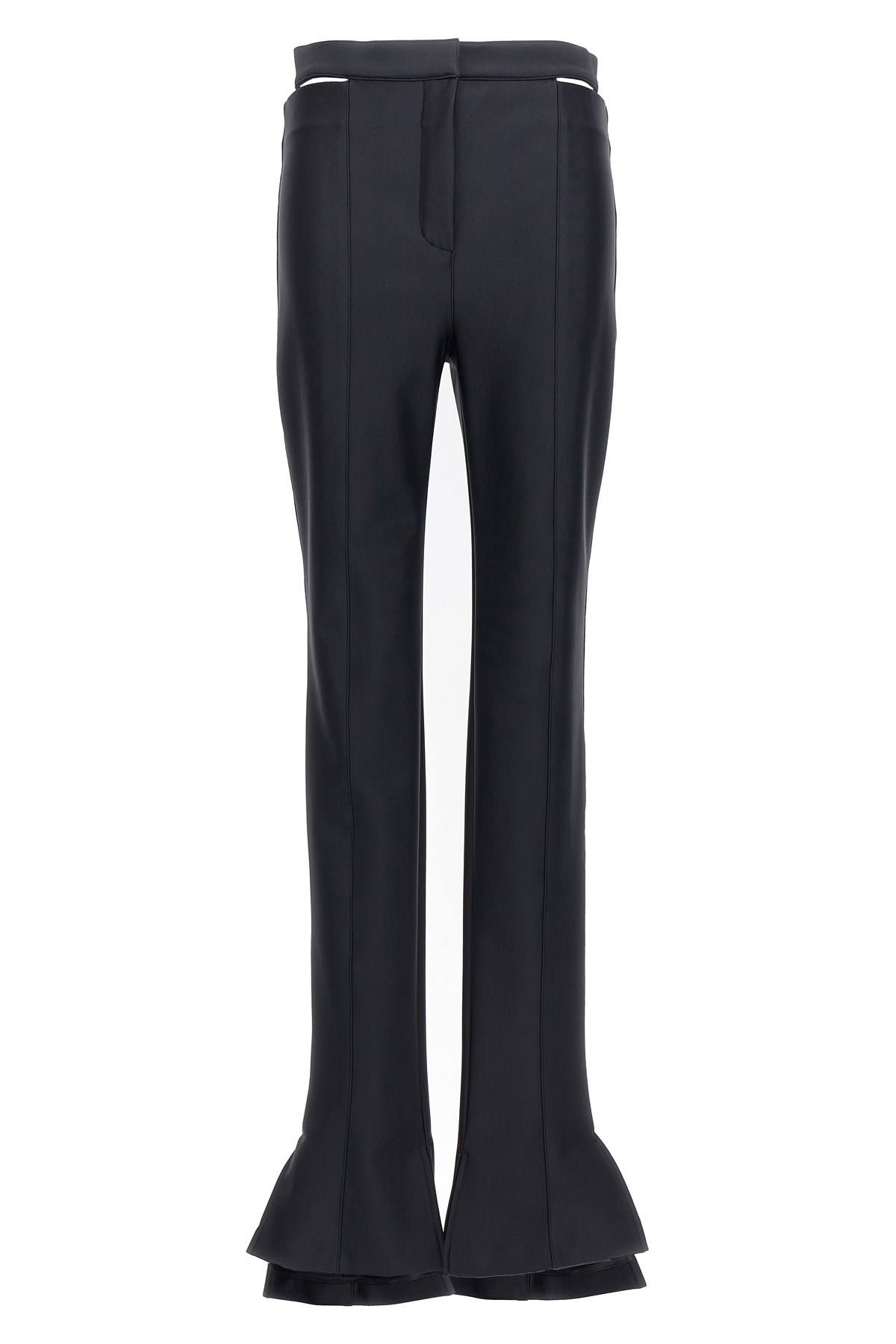 Mugler Flared Stretch Trousers In Black