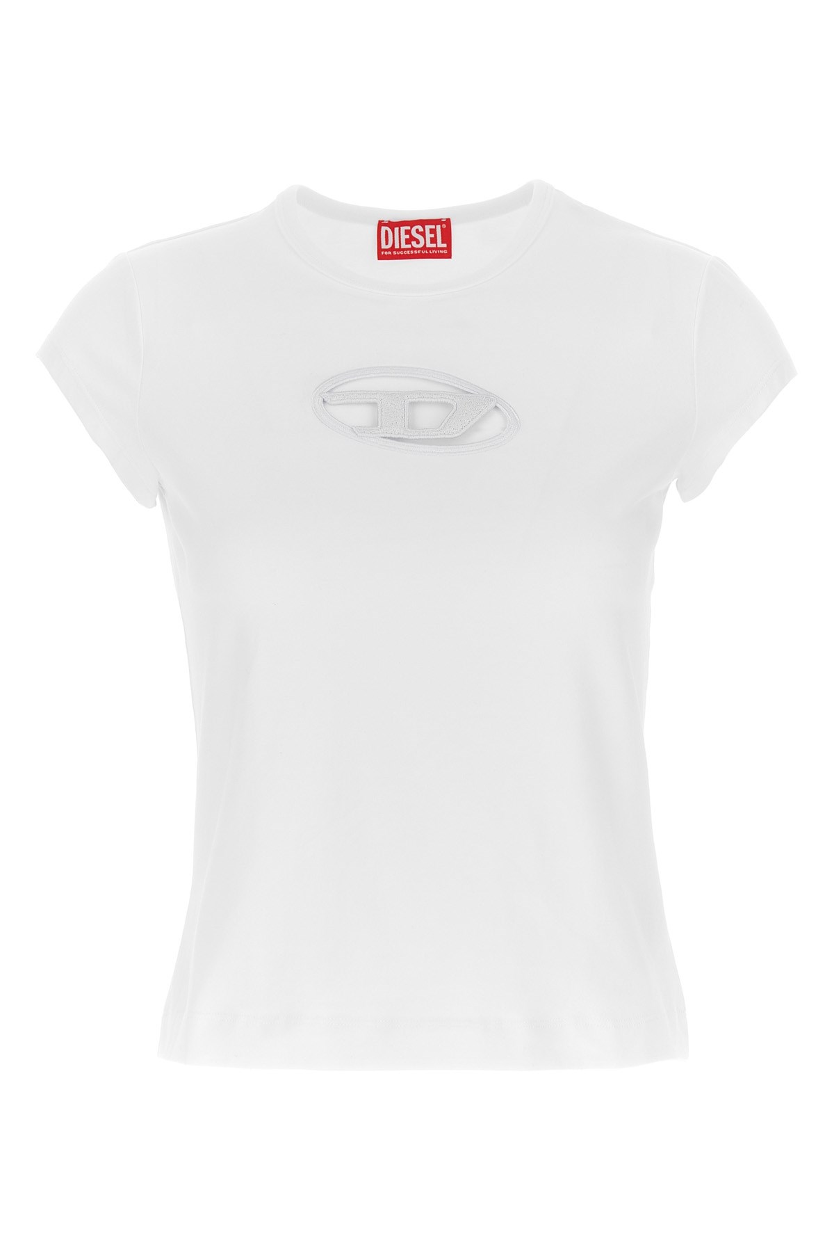 Diesel T-angie T-shirt In Stretch Cotton In White