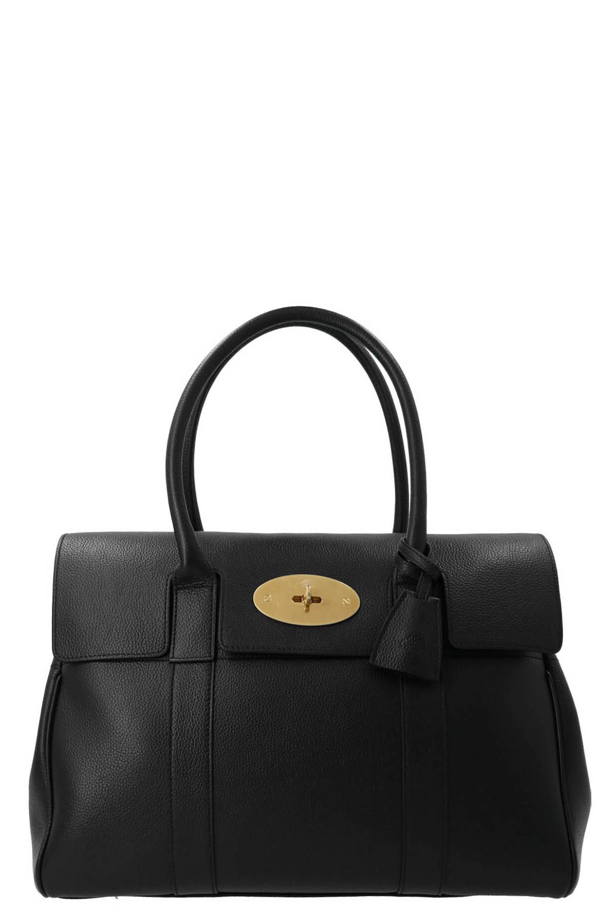 Mulberry 'bayswater' Black Handbag With Twist-lock Fastening