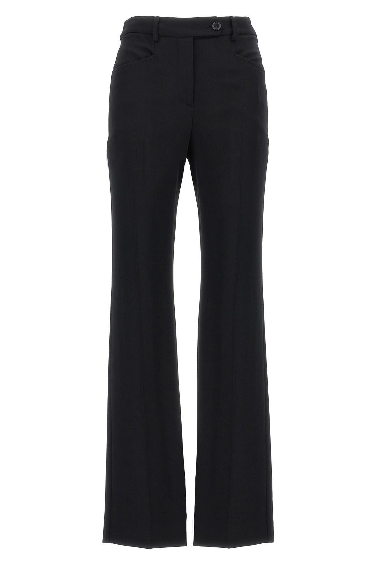 Moschino Straight-leg Pants With Front Pleat In Stretch Viscose
