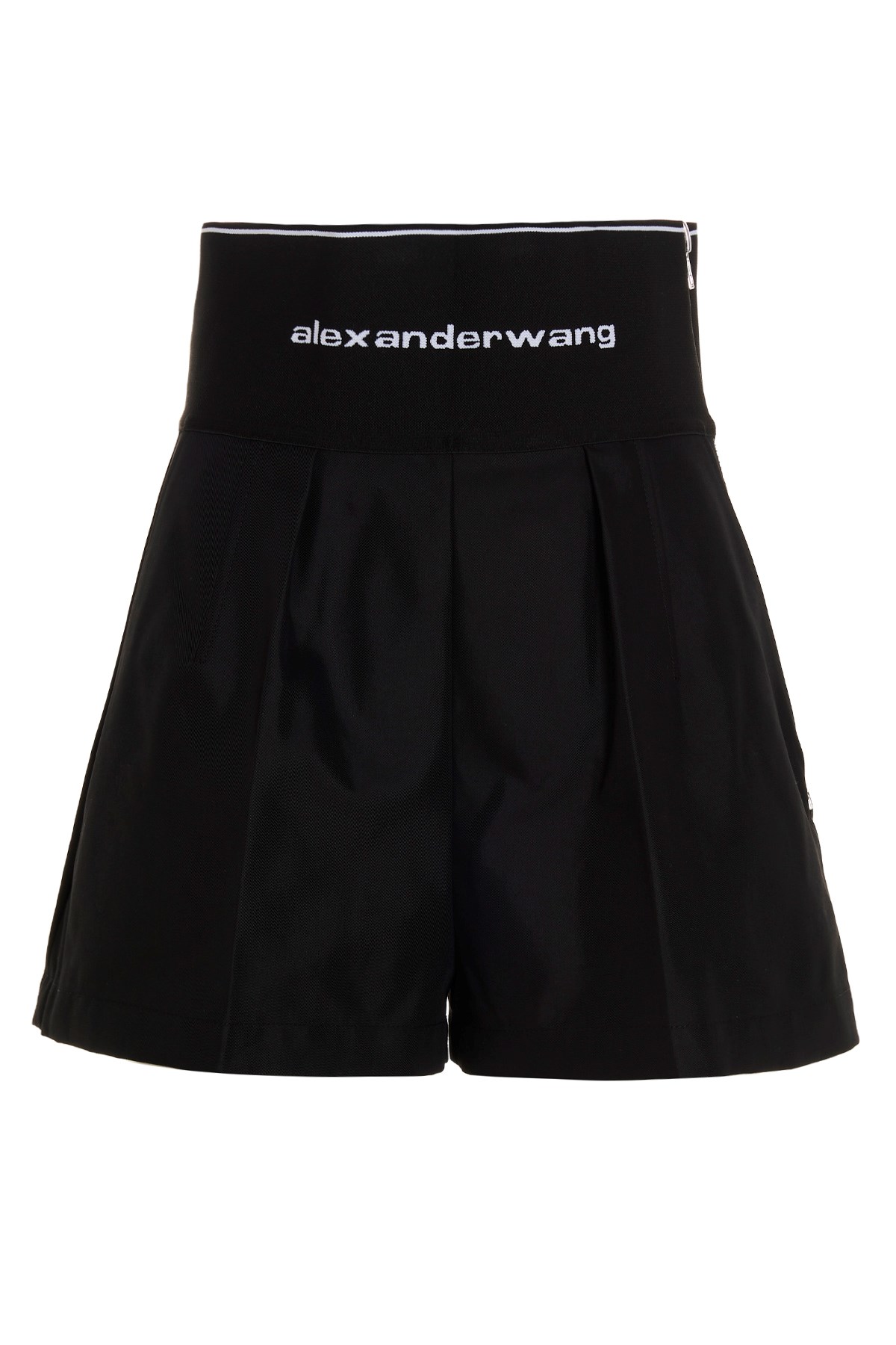 Alexander Wang High Waisted Shorts With Exposed Zipper And Logo Elastic