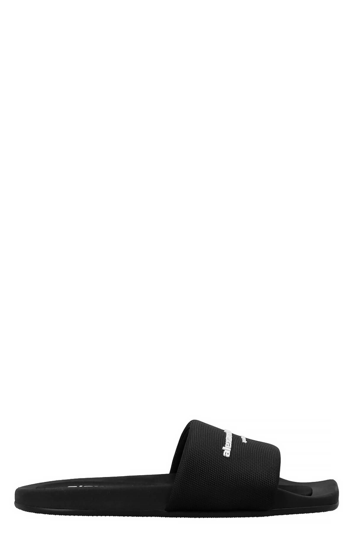 Shop Alexander Wang Logo Band Nylon Sliders