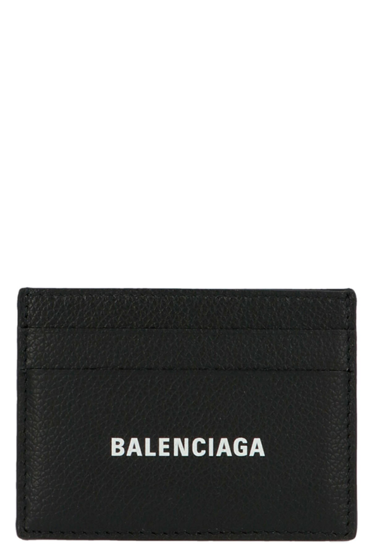 Balenciaga Compact Calfskin Cardholder Leather Imperfections In Black