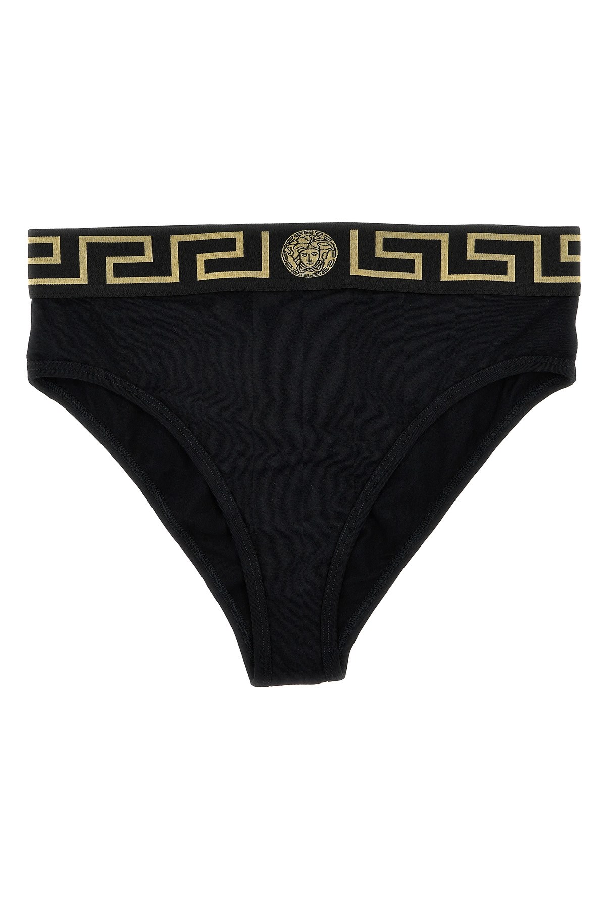 Versace Logo Elastic Briefs In Black