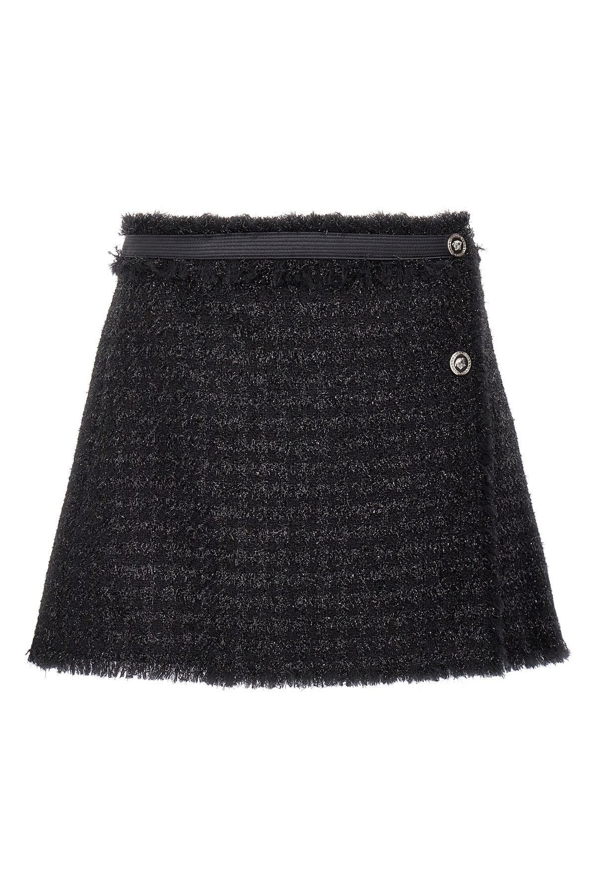 Versace A-line Lurex Wool Blend Skirt