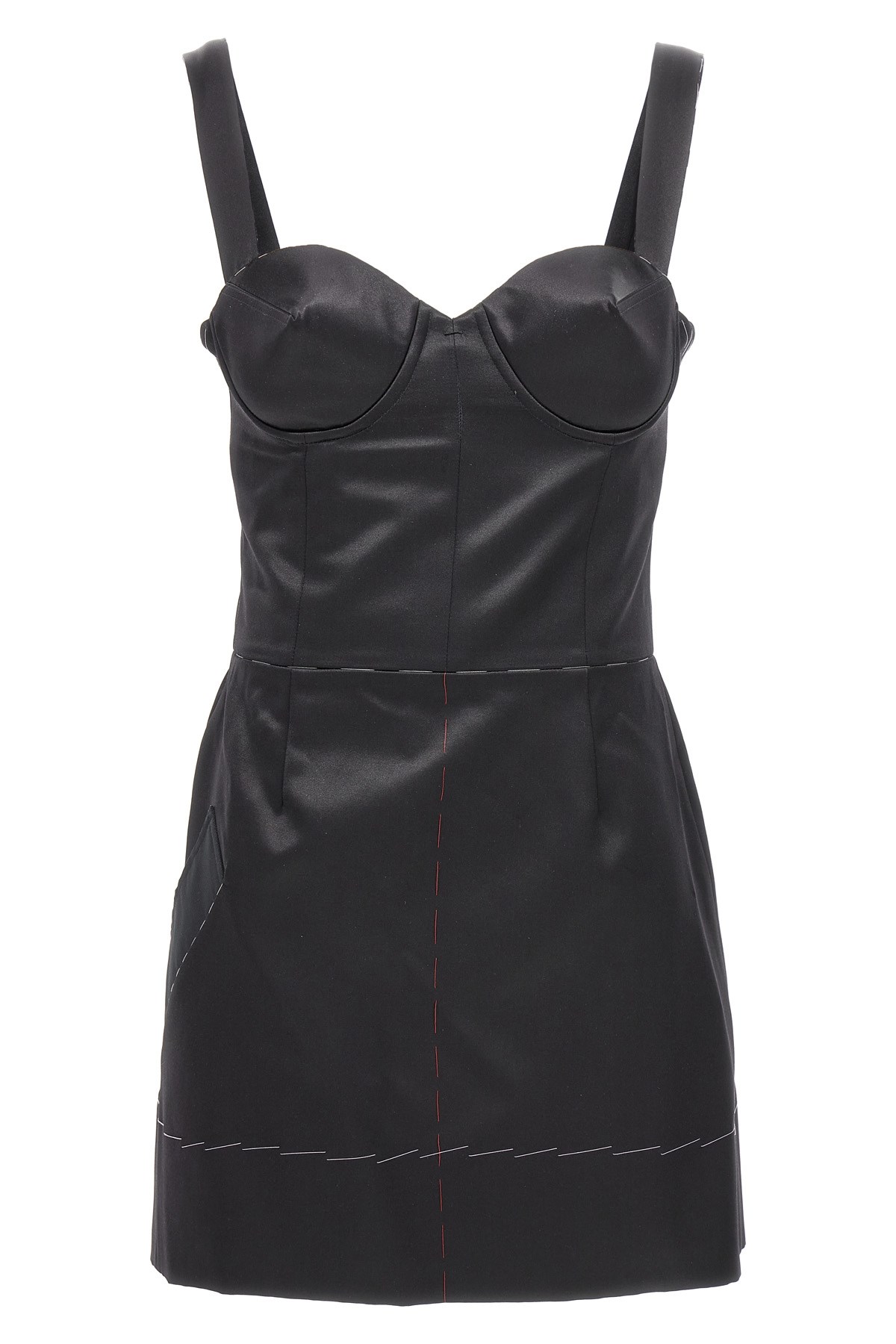 Maison Margiela Stitching Corset Dress Adjustable Straps In Black