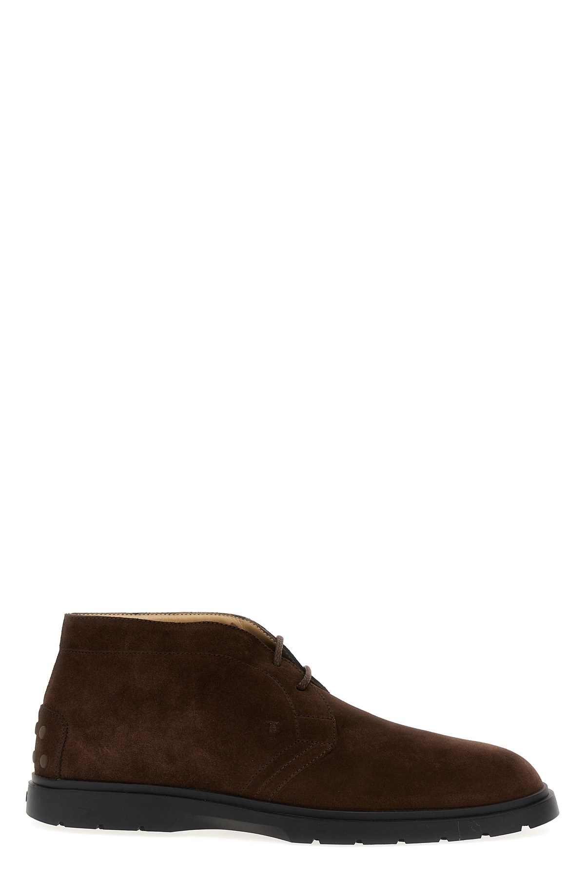 Tod's Brown Suede Desert Boots With Lace-up Closure And Gommini Sole In Brown