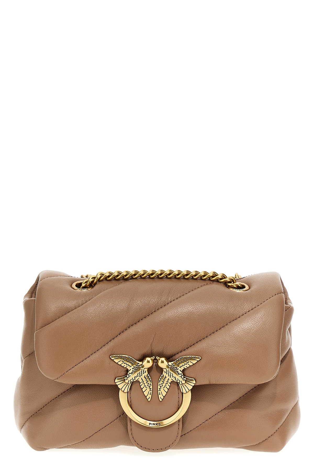 Pinko Love Mini Puff Crossbody Bag In Nude
