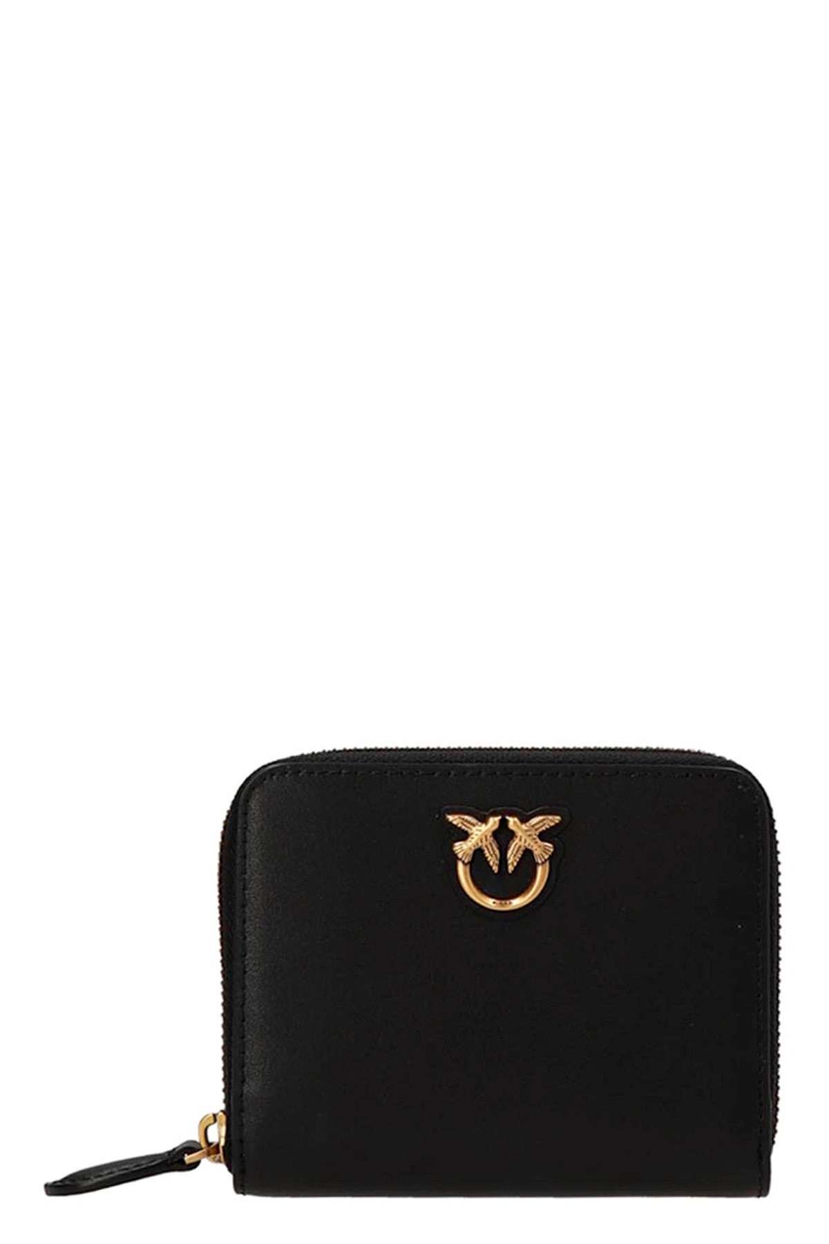 Pinko Logo Plaque Zip-around Wallet In Black