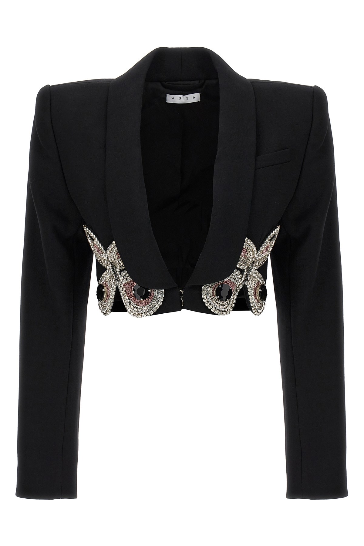AREA AREA BLAZER 'EMBROIDERED BUTTERFLY CROPPED'
