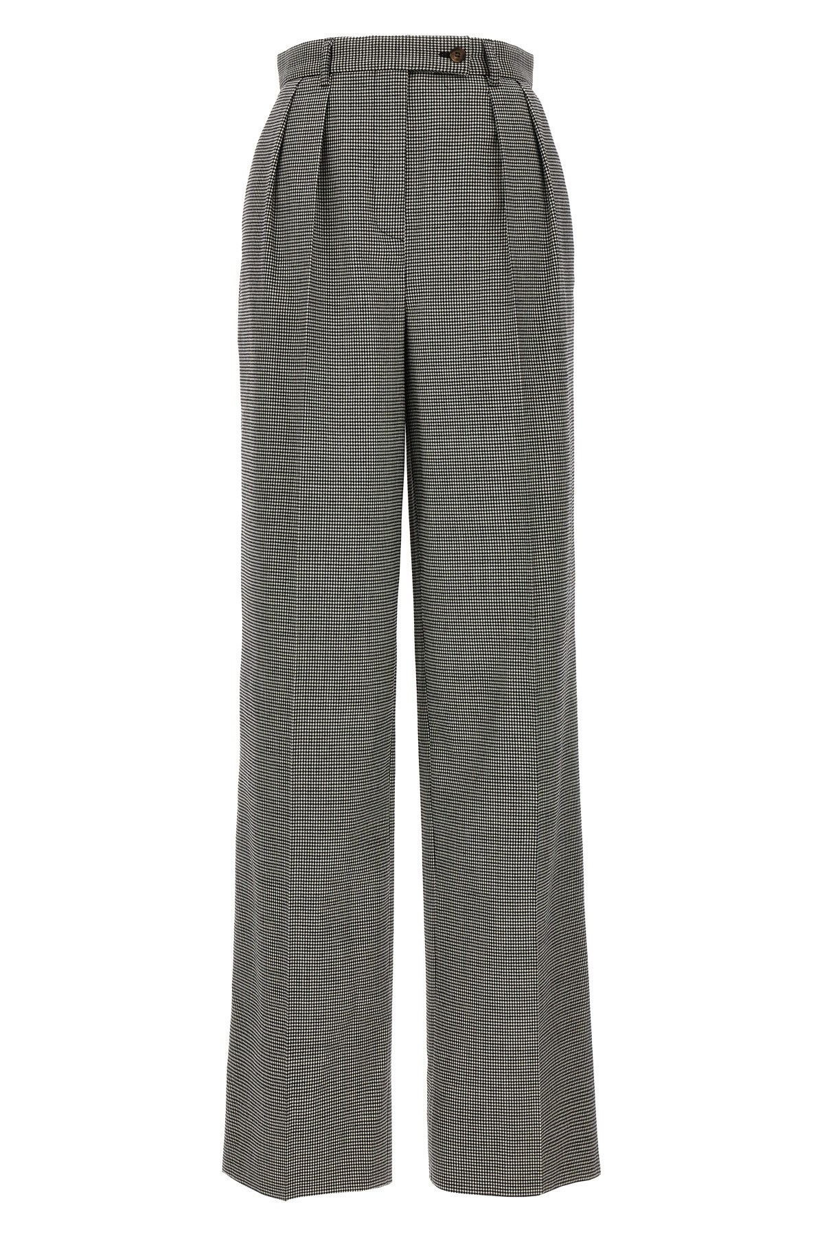 Rochas Puppytooth-pattern Virgin Wool Trousers