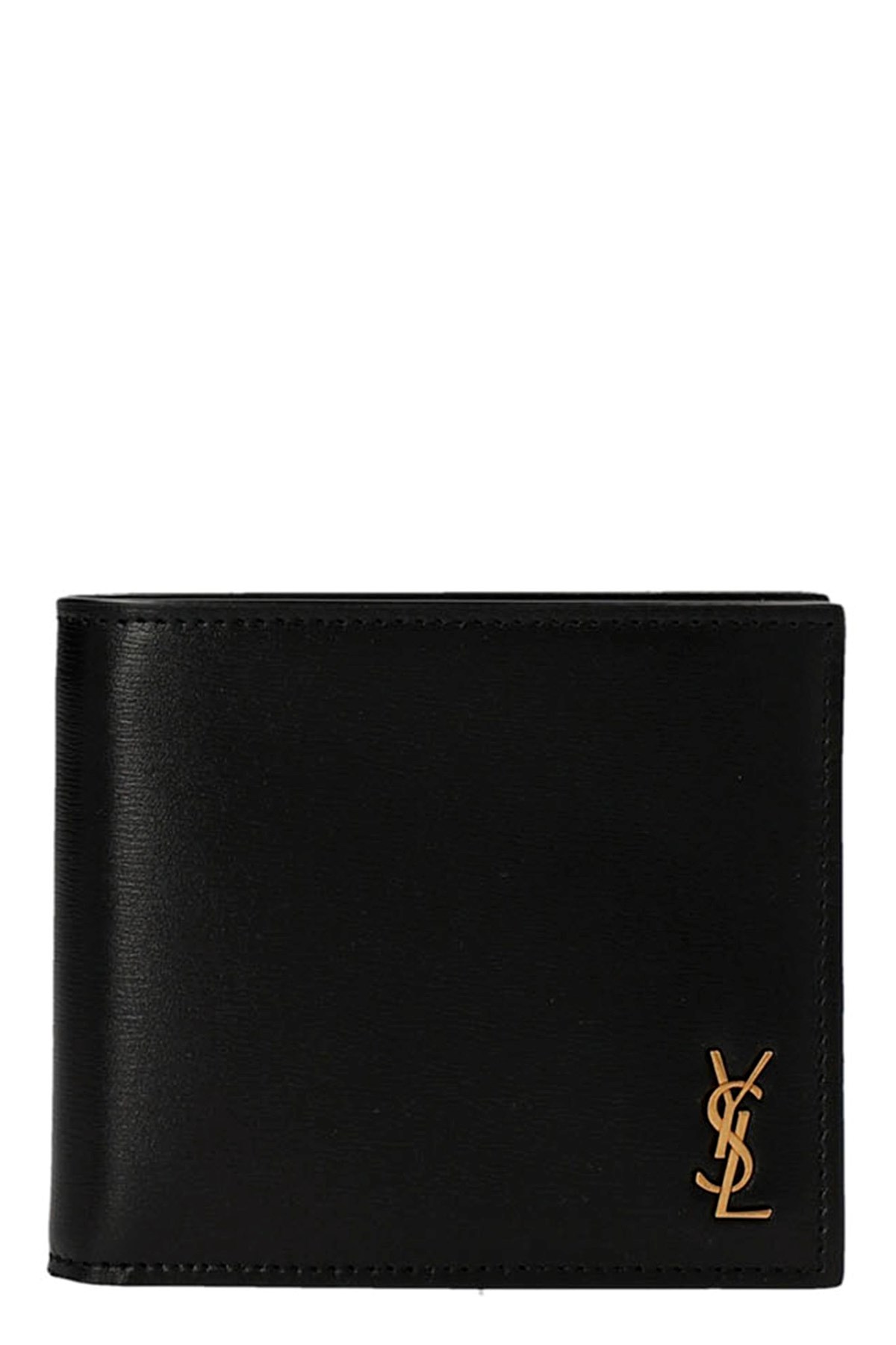 Saint Laurent Logo Wallet In Black